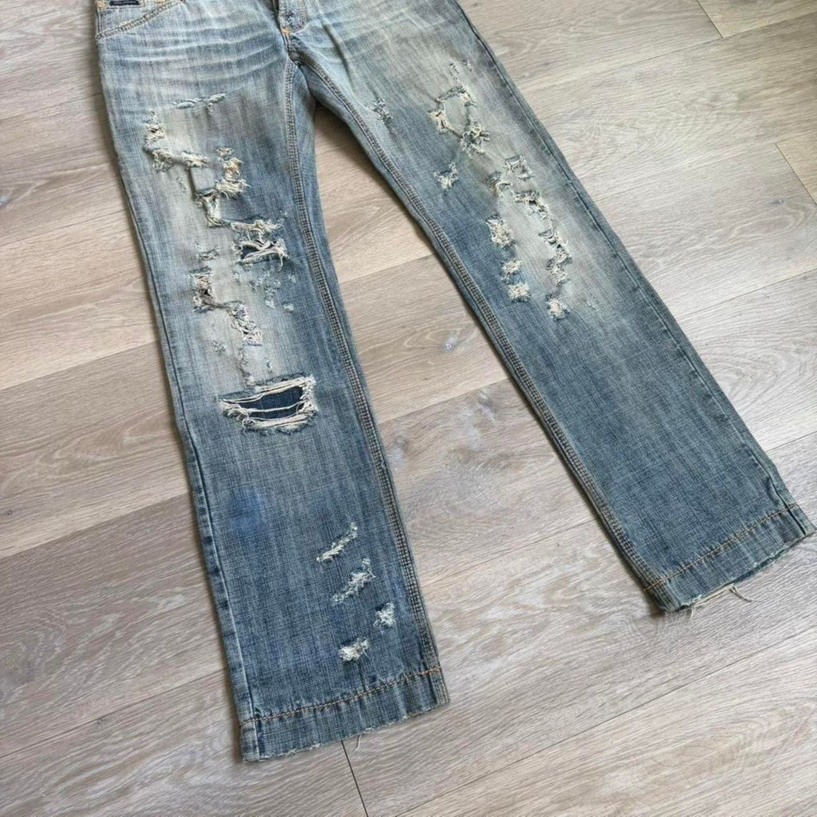 Dolce & Gabbana Dolce & Gabbana Distressed Straight Leg Denim Jeans y2k Size US 30 / EU 46 - 2 Thumbnail