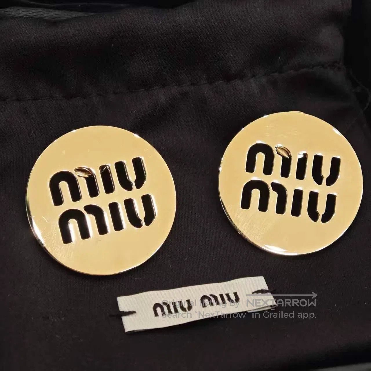 Miu Miu Miu Miu Circular Hollow Logo Earrings. Size ONE SIZE - 1 Thumbnail