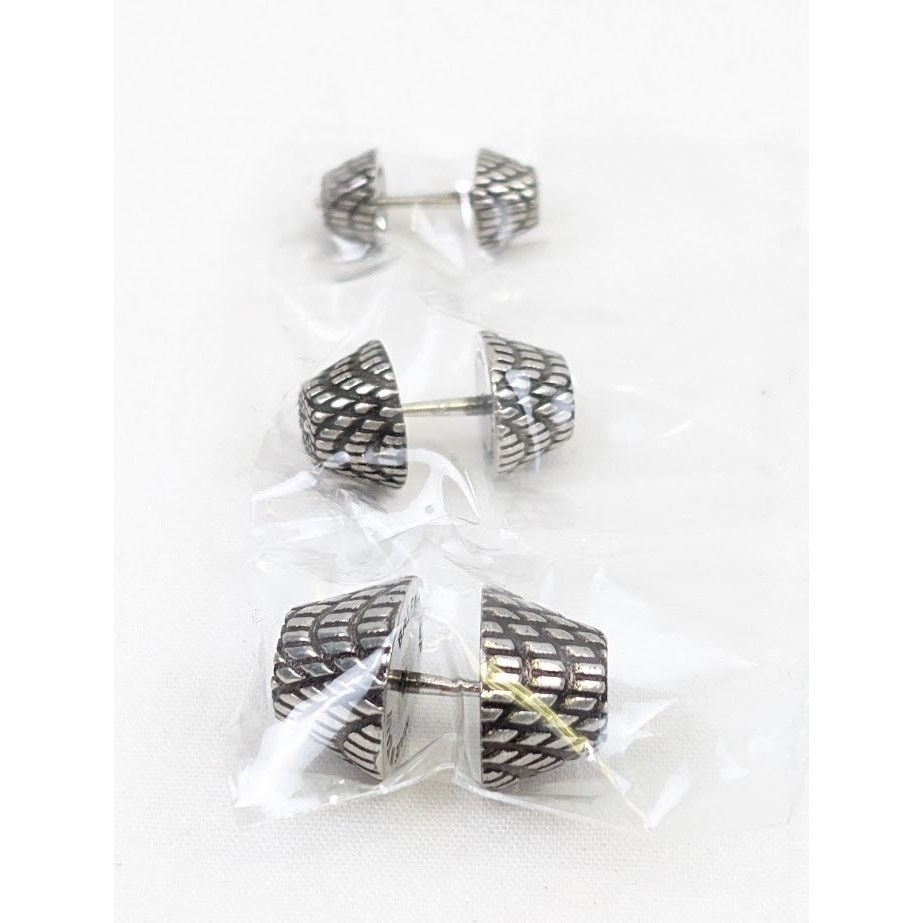 Balenciaga o1rshd1 Size:OS / Cagole Set Earring Brass in Antique Silver Size ONE SIZE - 6 Thumbnail