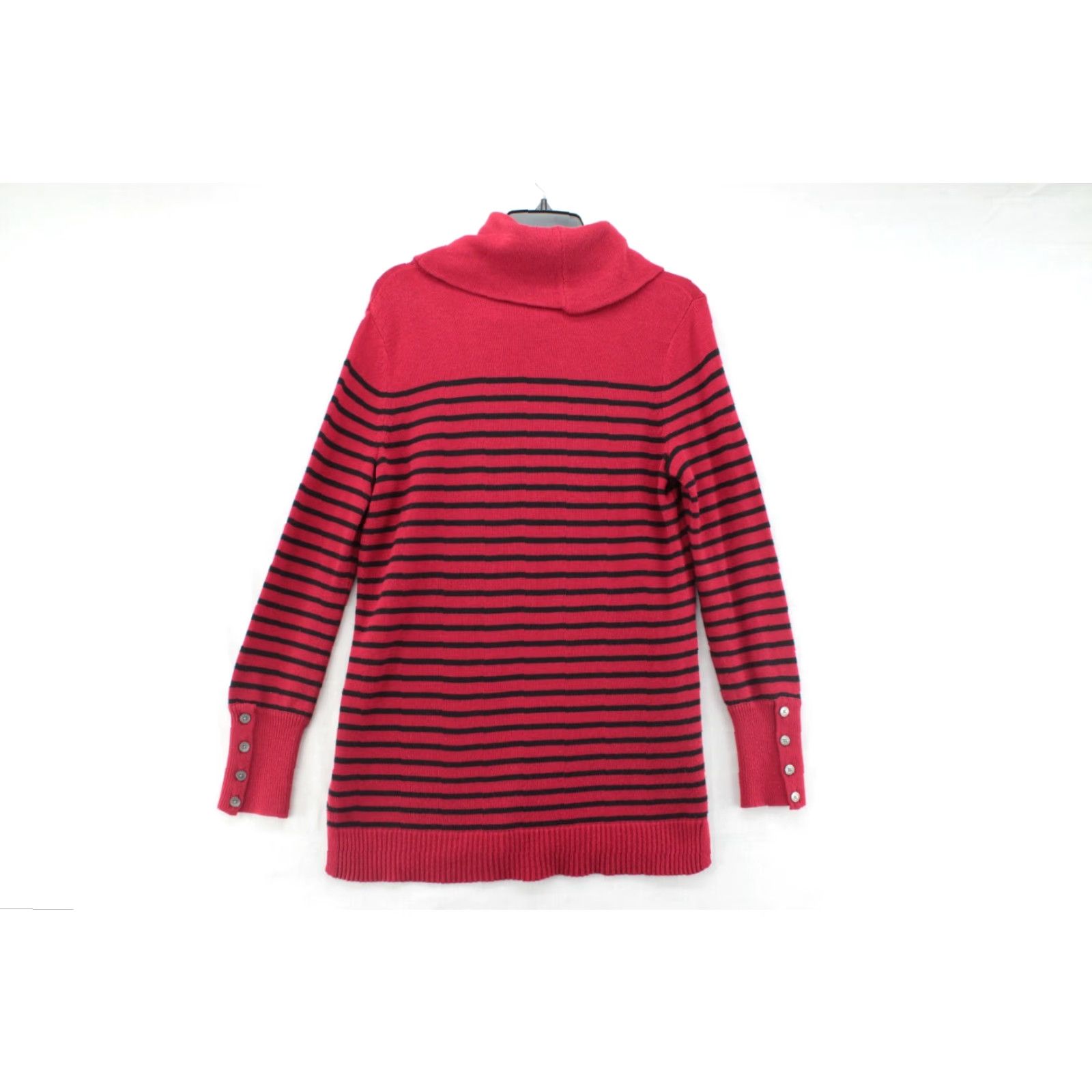 Ralph Lauren VINTAGE Lauren Ralph Lauren Cowl Neck Sweater Womens M Red Striped Wool Blend Cozy Size M / US 6-8 / IT 42-44 - 4 Thumbnail