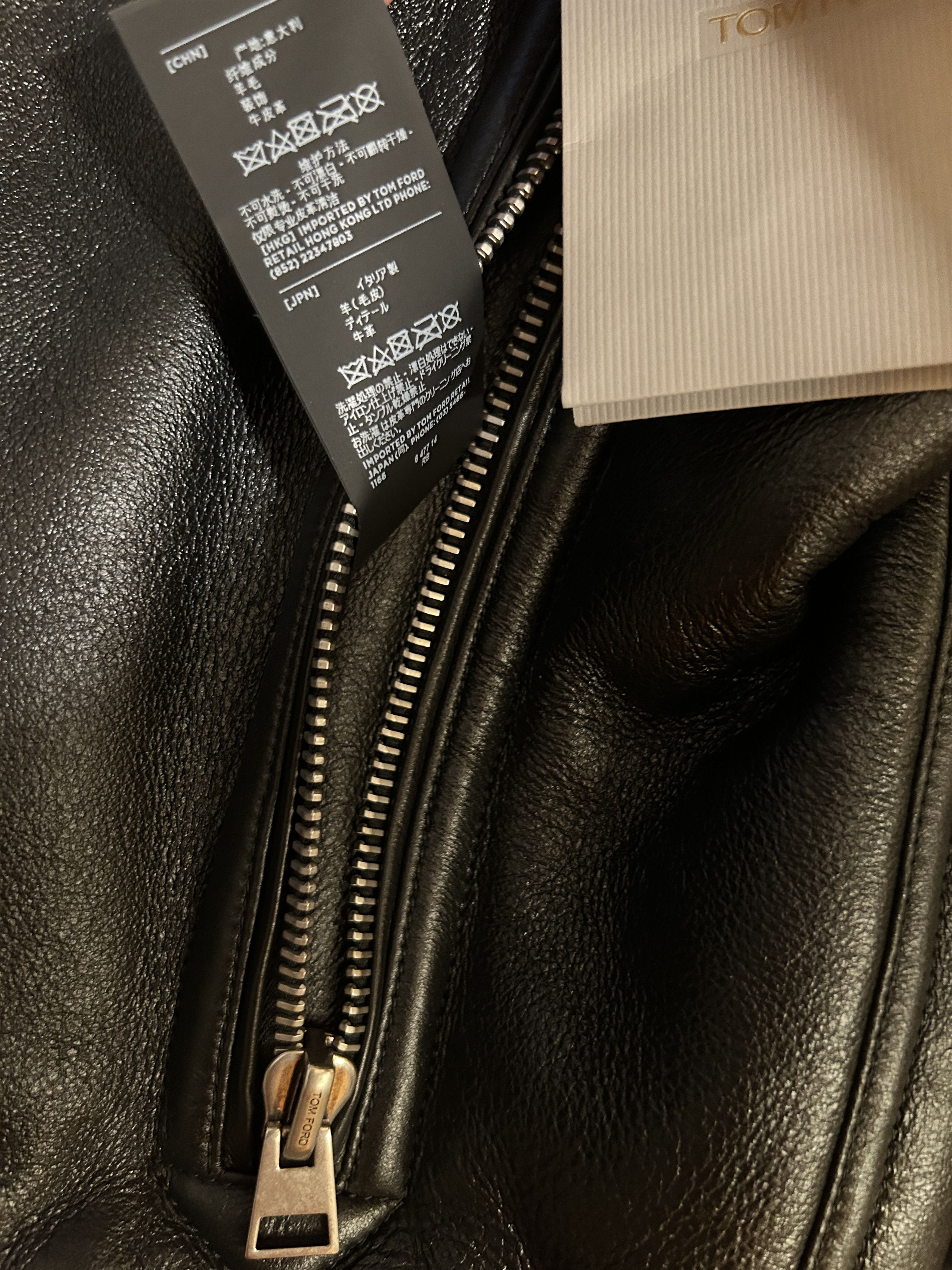 Tom Ford SHEARLING LINED AVIATOR LEATHER JACKET BLACK SIZE IT 48 Size US M / EU 48-50 / 2 - 9 Thumbnail