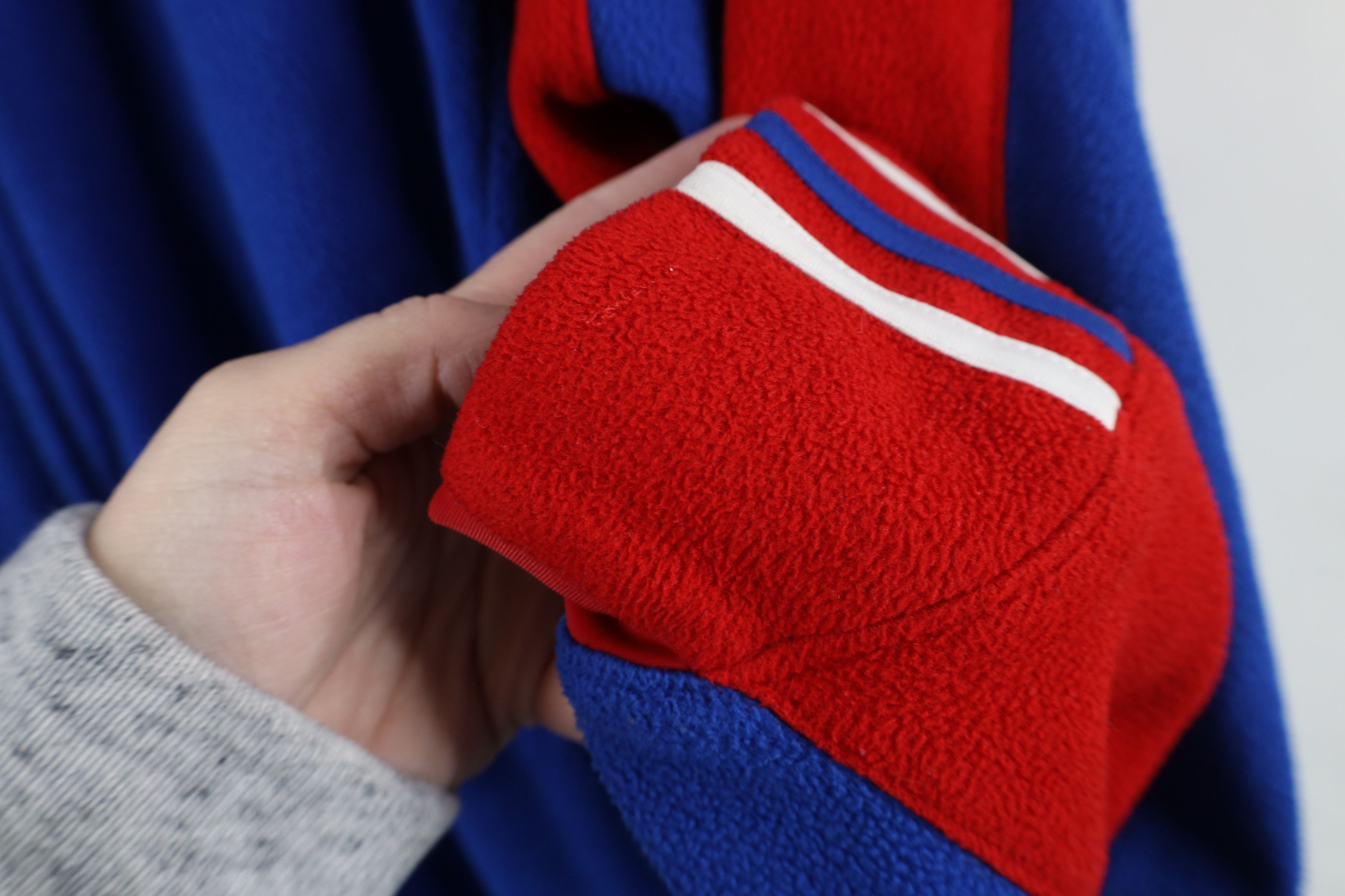 Adidas × Vintage Vintage Adidas Kansas University Full Zip Fleece Jacket Blue Size US M / EU 48-50 / 2 - 5 Thumbnail