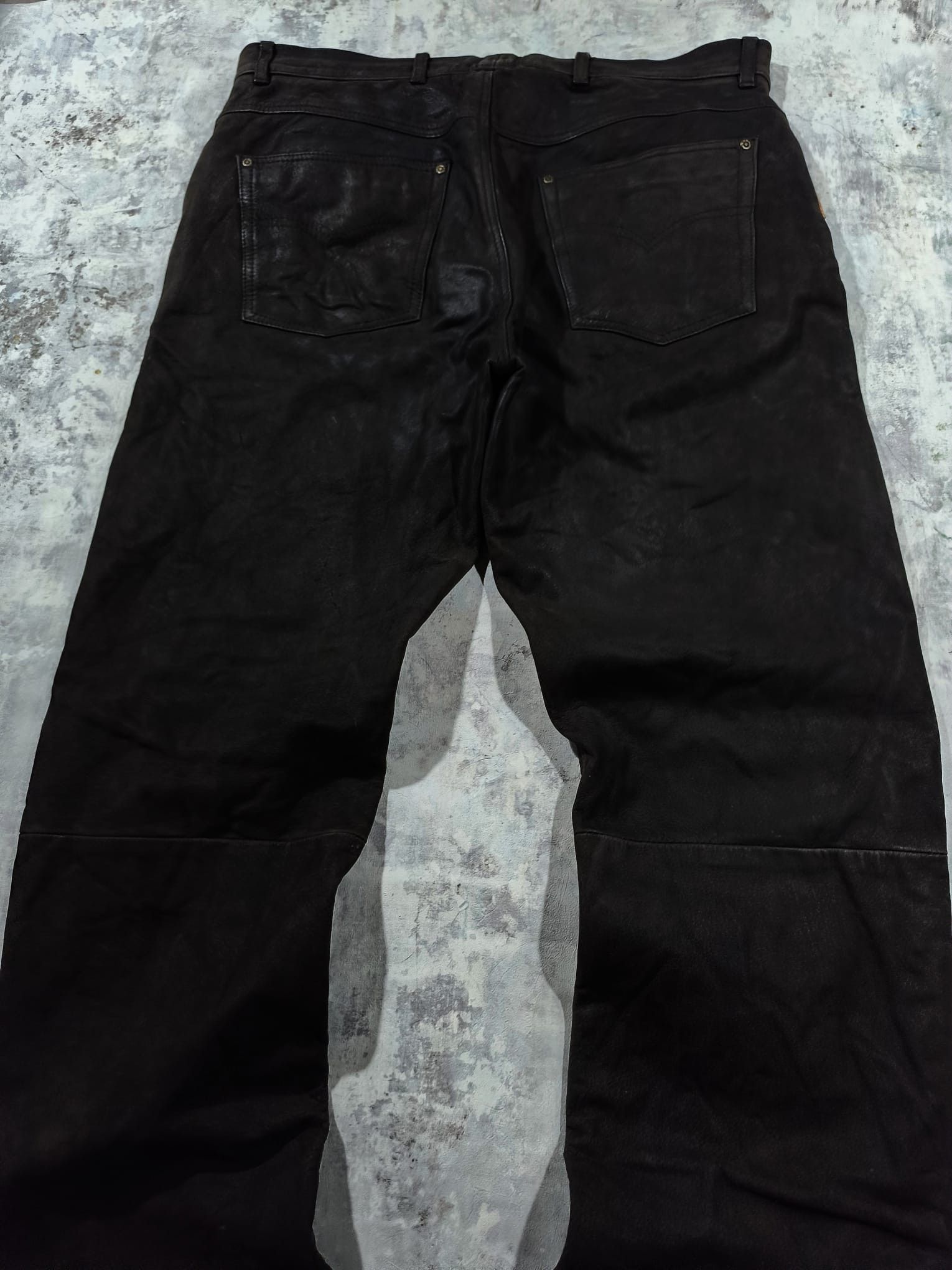 Leather vtg moto opium rockstar western leather jeans kadoya Size US 37 - 5 Thumbnail