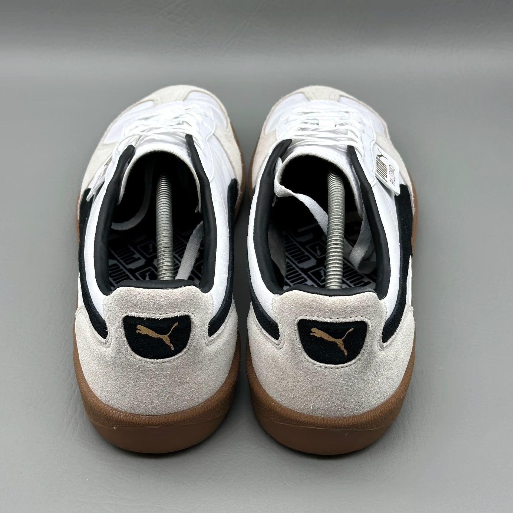 Puma VINTAGE Puma Palermo Mens Size 13 White Leather Soccer Futbol Gum Sole Casual 396464-01 Size ONE SIZE - 3 Thumbnail