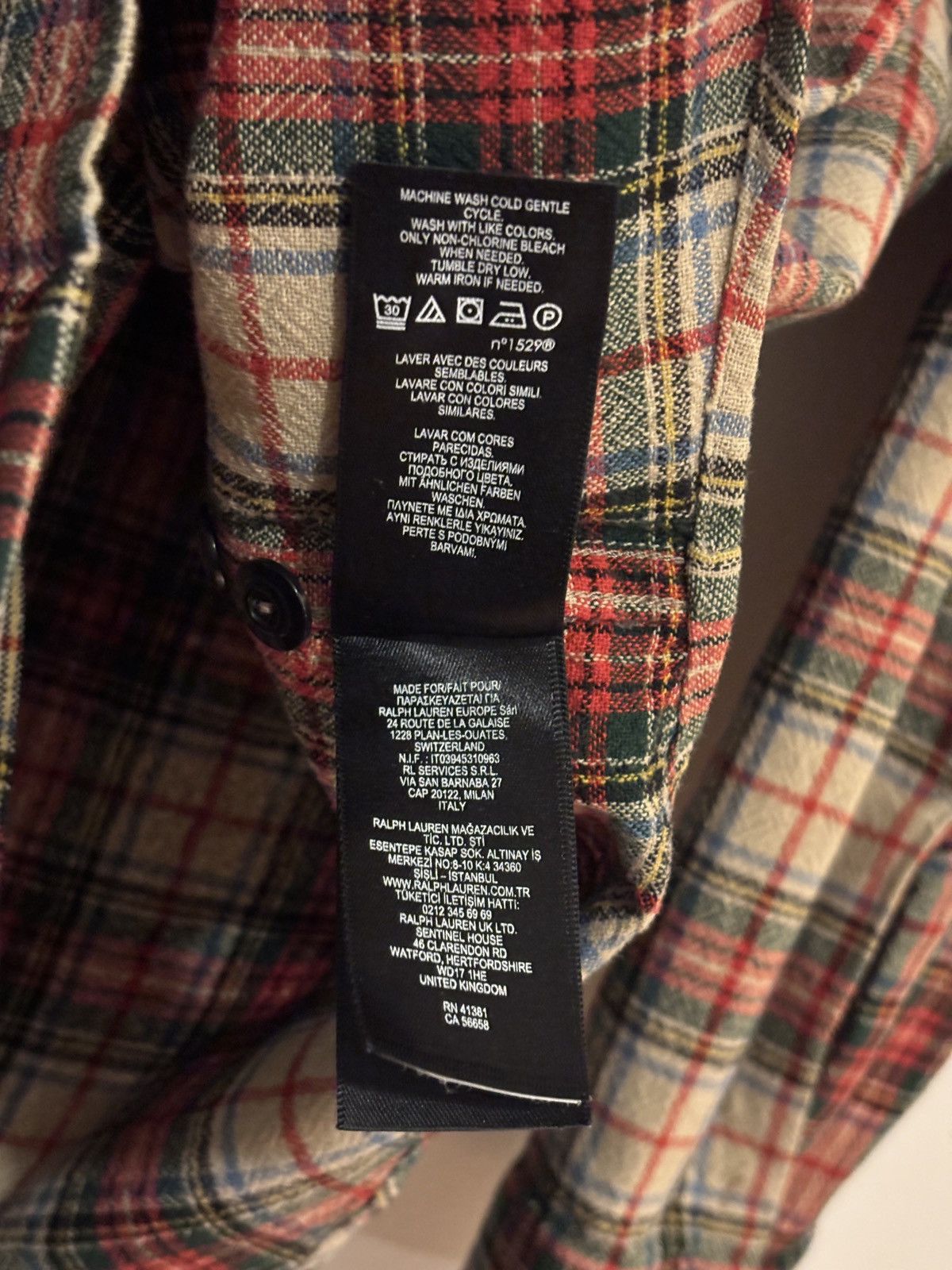 RRL Ralph Lauren Double RL RRL Flannel Universal Red Beige Plaid Camp Shirt Size US XL / EU 56 / 4 - 9 Thumbnail