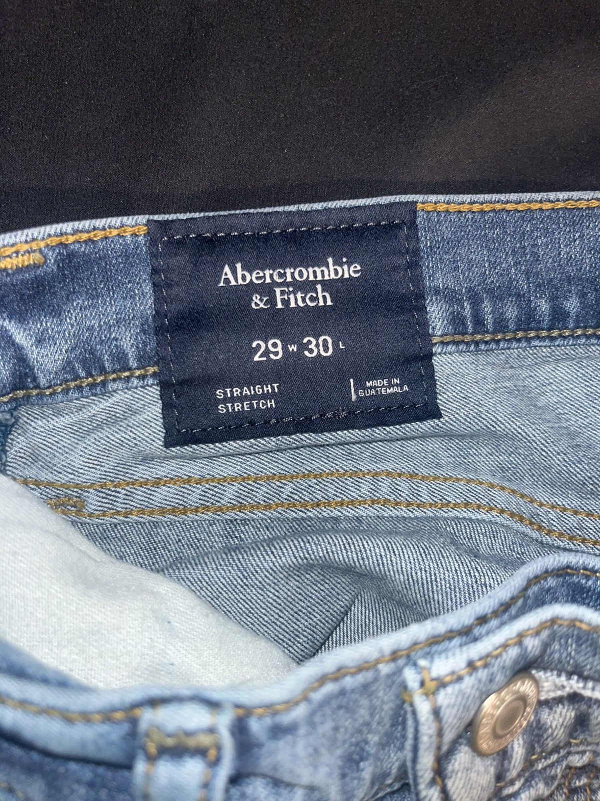 Abercrombie & Fitch Abercrombie & Fitch Mens Straight Stretch Ripped Blue Jeans Size US 30 / EU 46 - 3 Thumbnail