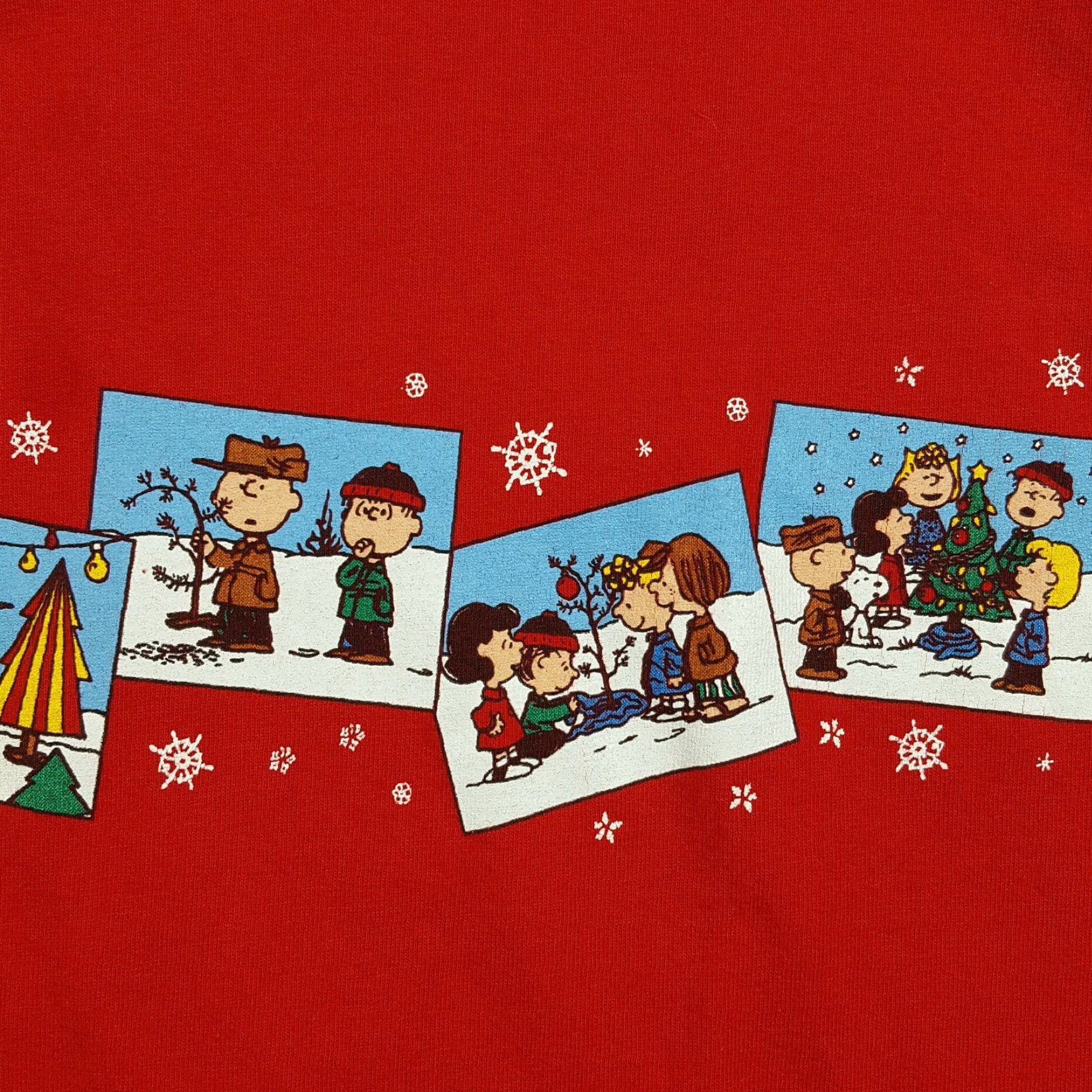 Peanuts VTG Peanuts Christmas Men's Size XL Snoopy Charlie Brown Comic Cartoon T Shirt Red Size US XL / EU 56 / 4 - 4 Thumbnail