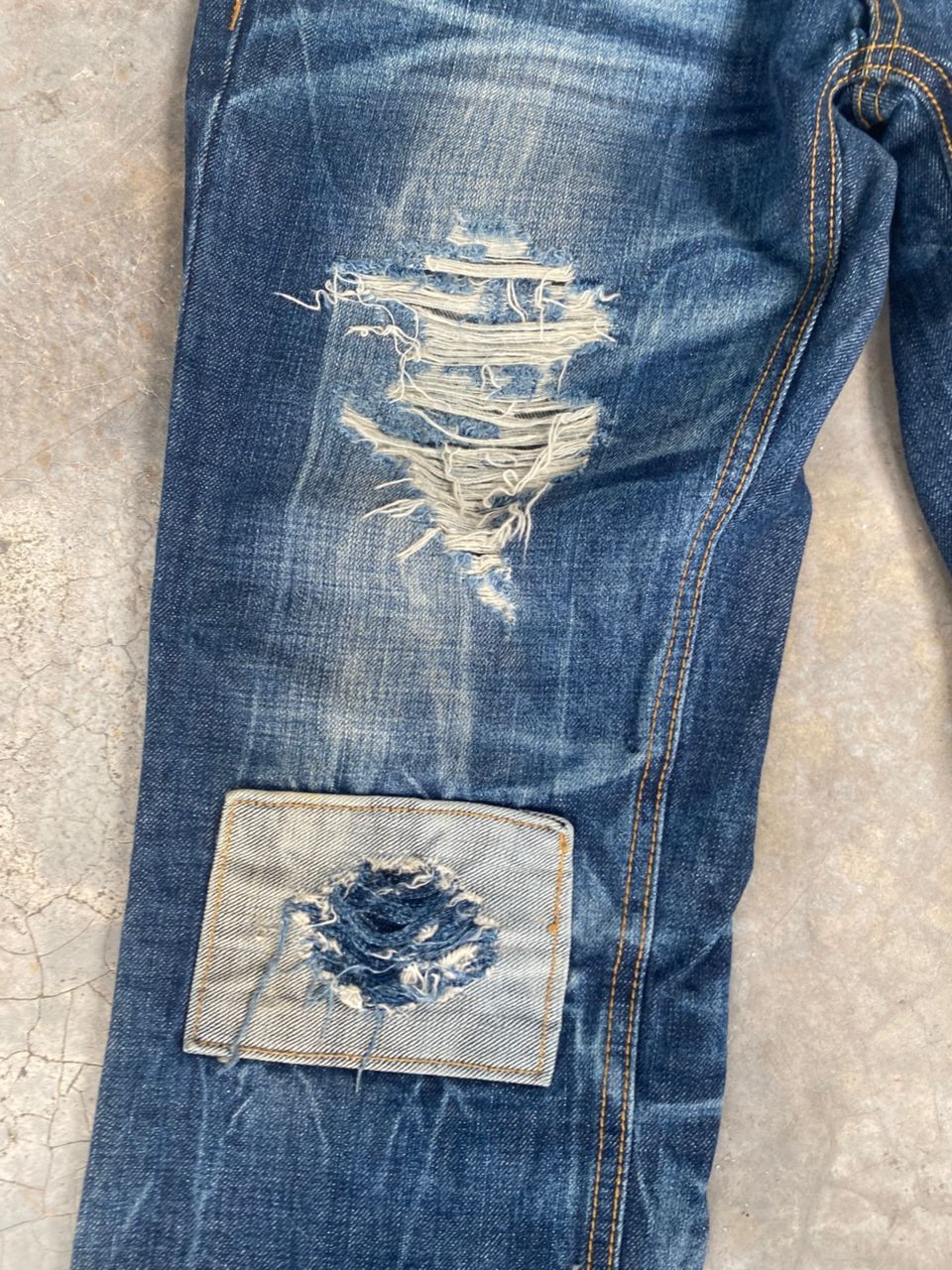 If Six Was Nine 💥FLARE💥SOUL FRANKY AMERICAN STYLE DISTRESSED DENIM Size US 33 - 10 Thumbnail