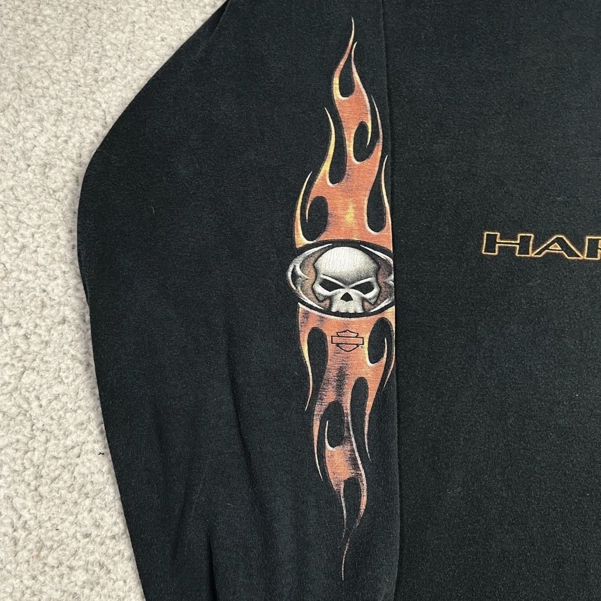 Harley Davidson Vintage Harley Davidson Shirt XL Faded Flame Skull Y2K Size US XL / EU 56 / 4 - 6 Thumbnail