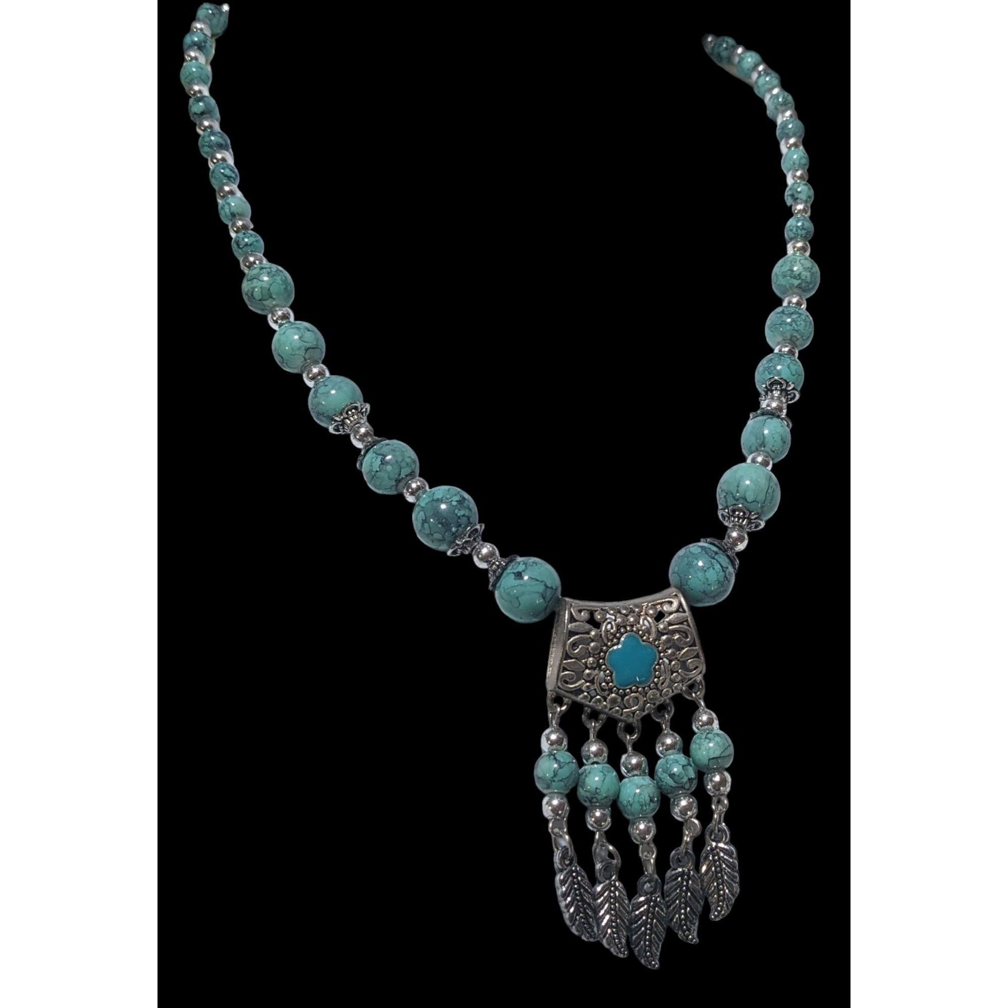 Other Bohemian Style Turquoise Feather Tassel Necklace Size ONE SIZE - 5 Thumbnail