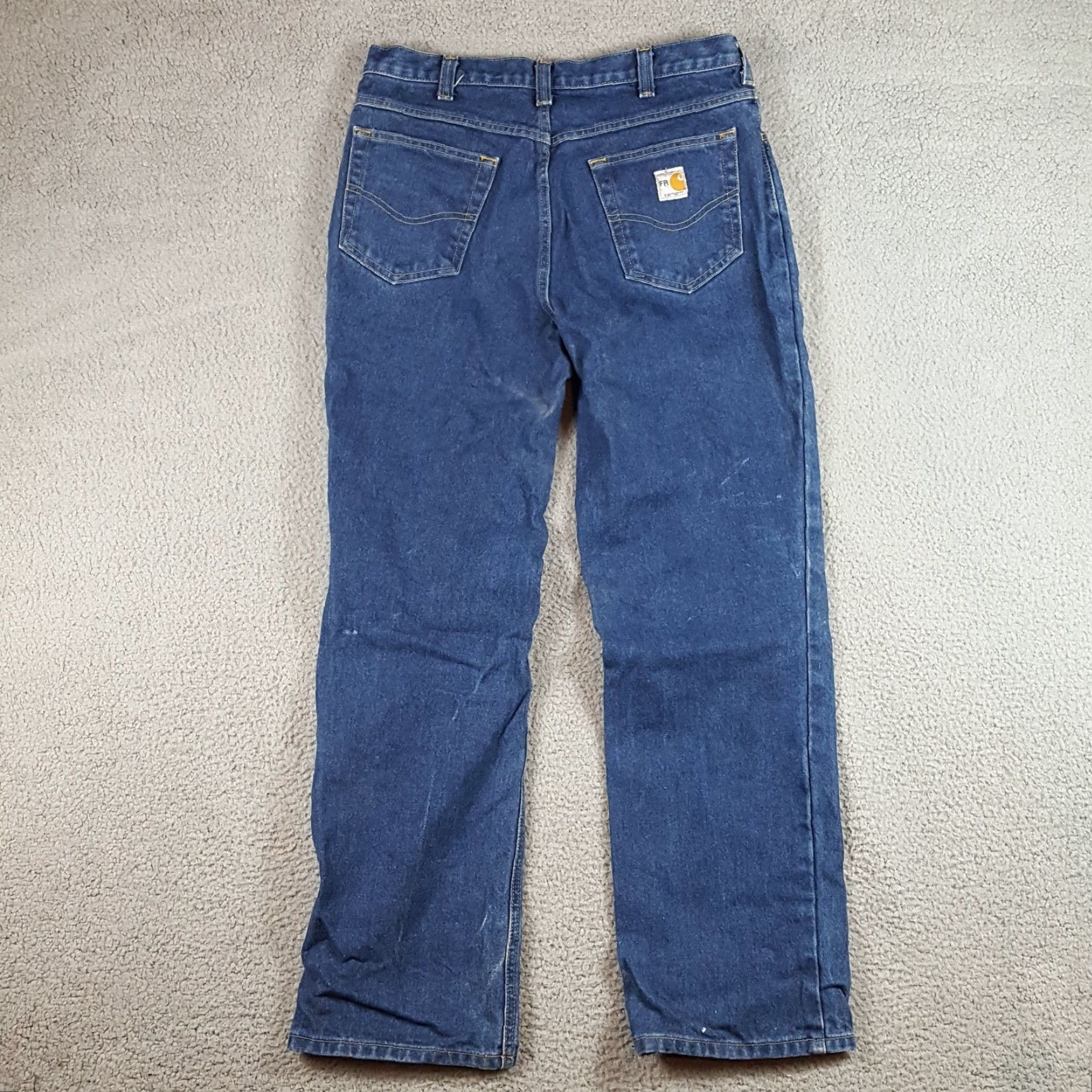 Carhartt VINTAGE Carhartt Flame-Resistant Work Jeans Denim Blue 34x30 Men 34x30 Blue Jeans 90s Workwear 5-Pocket Mens Size US 34 / EU 50 - 7 Thumbnail