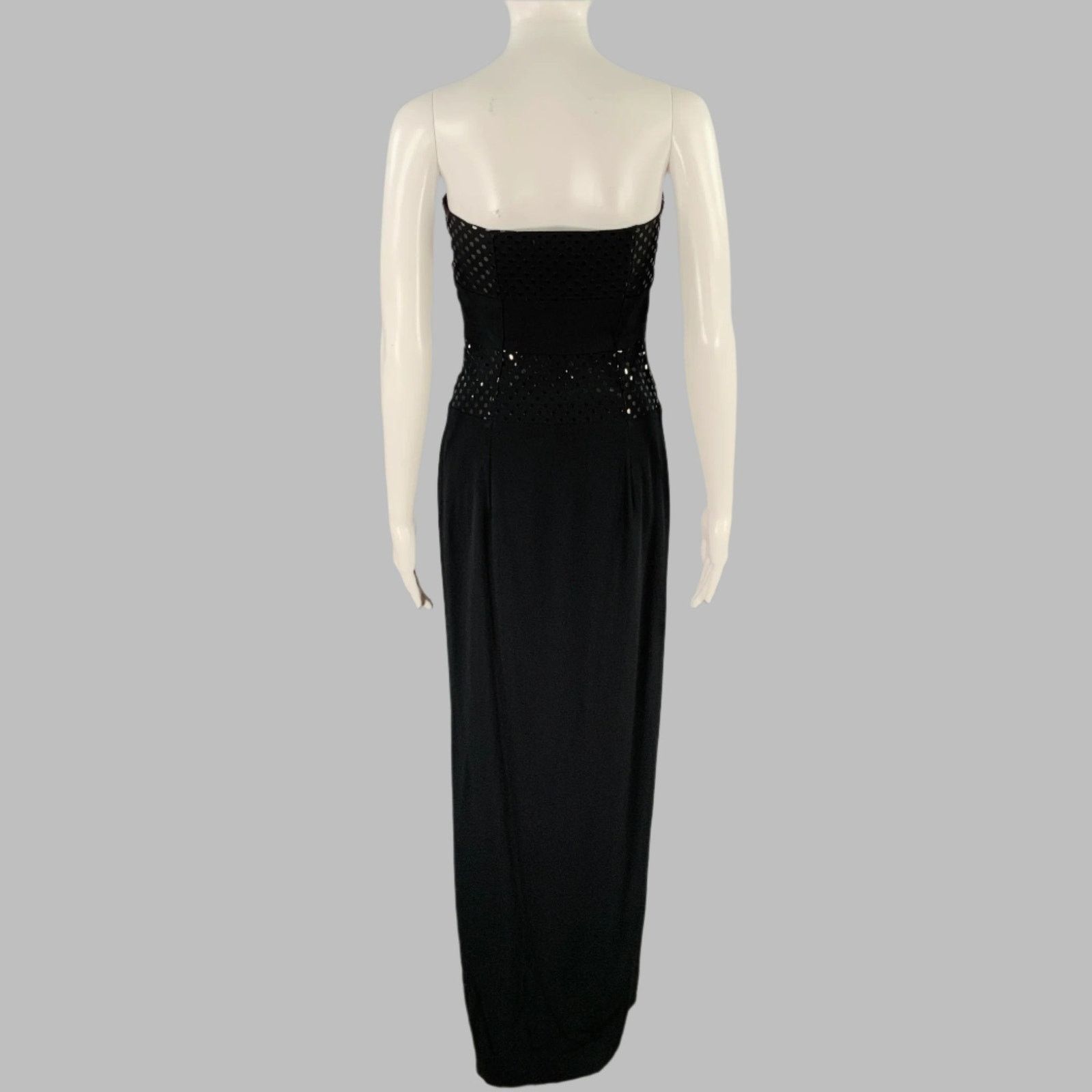 Other GEORGES RECH 2 Black Viscose Blend Dots Strapless Long Dress Size S / US 4 / IT 40 - 4 Thumbnail