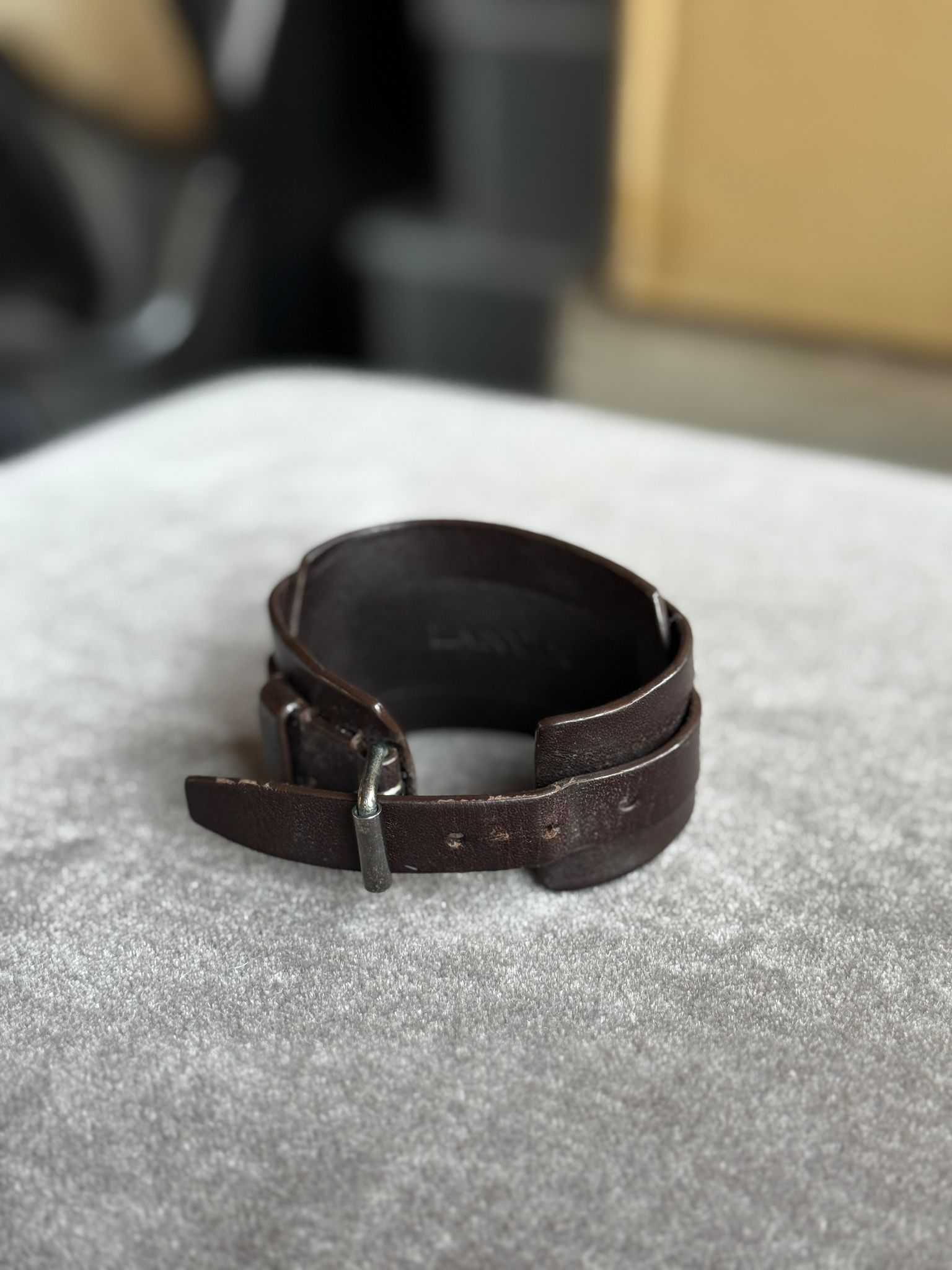 Lanvin Lanvin Wide Brown Leather Bracelet Size ONE SIZE - 2 Thumbnail