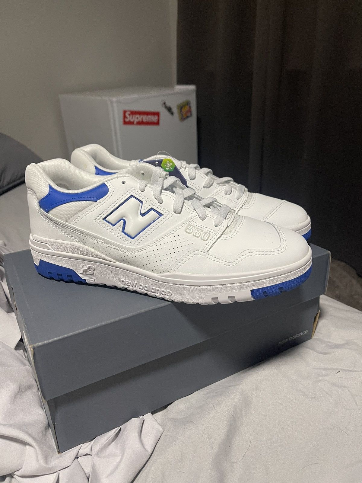 New Balance × Vintage New Balance 550 ‘White Blue’ DEADSTOCK Size US 10 / EU 43 - 2 Thumbnail