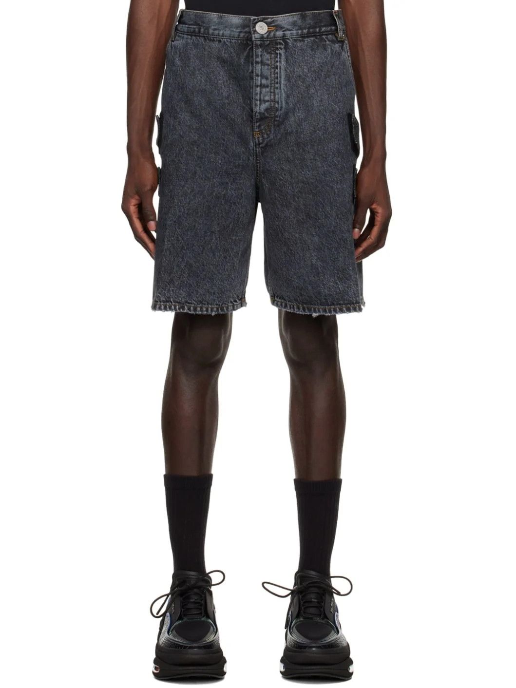 Balmain o1y0426 Denim Short in Dark Gray Size US 32 / EU 48 - 1 Thumbnail