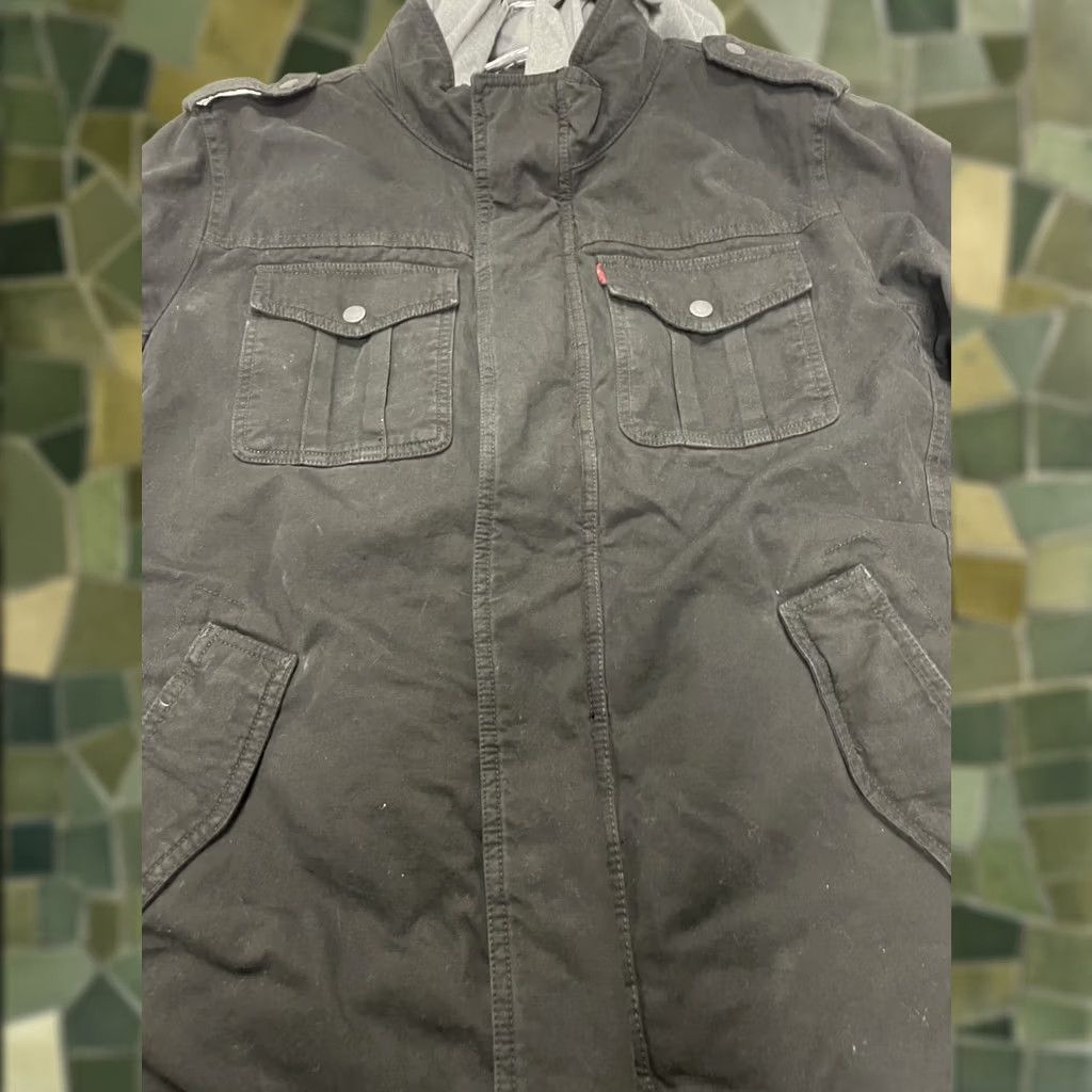 Levi's LEVI'S MEN'S LARGE HOODED JEAN JACKET BLACK MSRP 00 Size US 33 - 1 Thumbnail