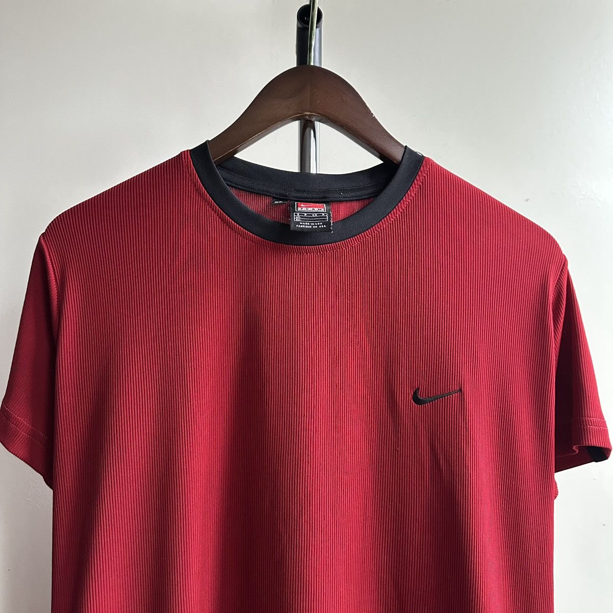 Nike × Vintage Vintage y2k Nike Mini Swoosh Striped Tee Size US M / EU 48-50 / 2 - 2 Thumbnail