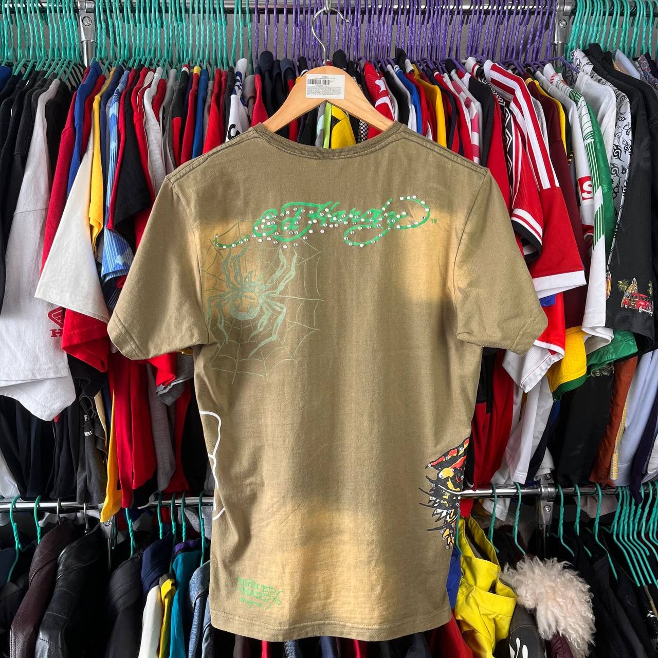 Ed Hardy Vintage Ed Hardy by Christian Audigier Green Tshirt Size US M / EU 48-50 / 2 - 9 Thumbnail