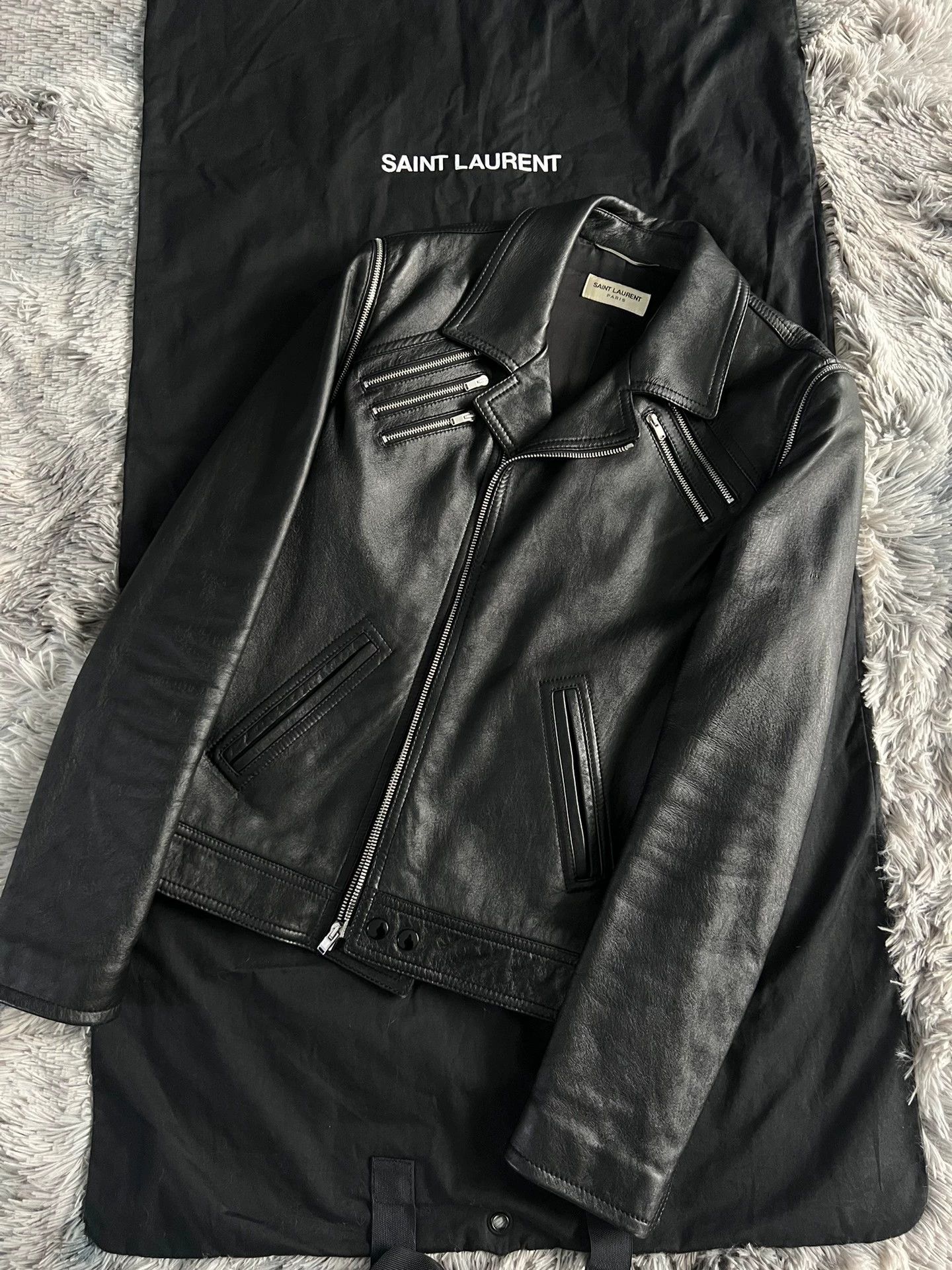 Saint Laurent Paris Saint Laurent Paris Motorcycle leather jacket Size US M / EU 48-50 / 2 - 1 Thumbnail