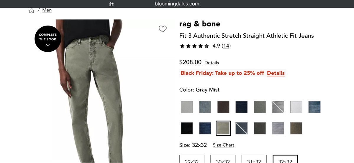 Rag & Bone rag & bone Fit 3 Authentic Stretch Straight Athletic Fit Size US 32 / EU 48 - 5 Thumbnail