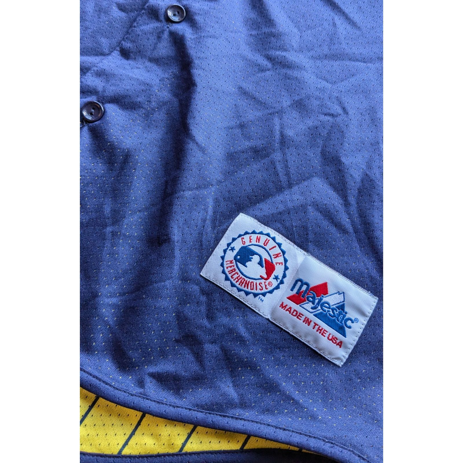 MLB × Majestic NY Yankees DOUBLE Color jersey M mustard navy MLB vtg Size US M / EU 48-50 / 2 - 6 Thumbnail