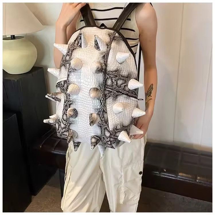 Japanese Brand Architectural Spiked Shell Backpack - PU Leather Size ONE SIZE - 6 Thumbnail
