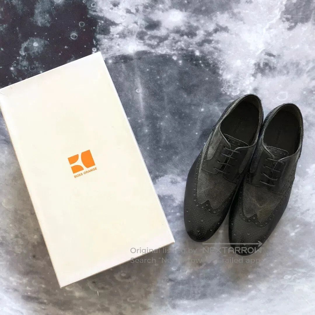 BOSS ORANGE DILANOS Brogue Denim Shoes.