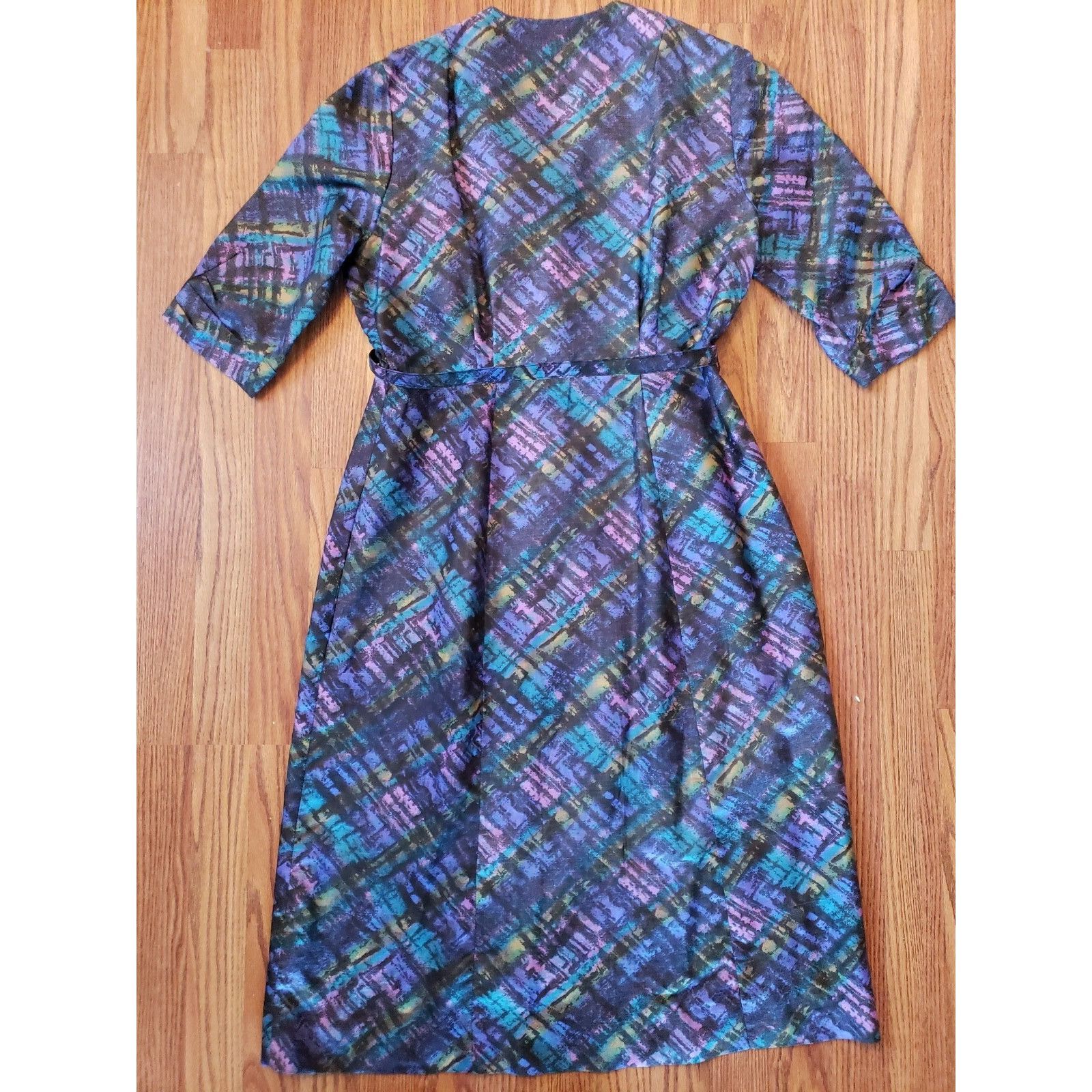 Other Vtg Career Dress Sz 16 Volump Belted Brutalist Peacock Blue Size M / US 6-8 / IT 42-44 - 13 Thumbnail