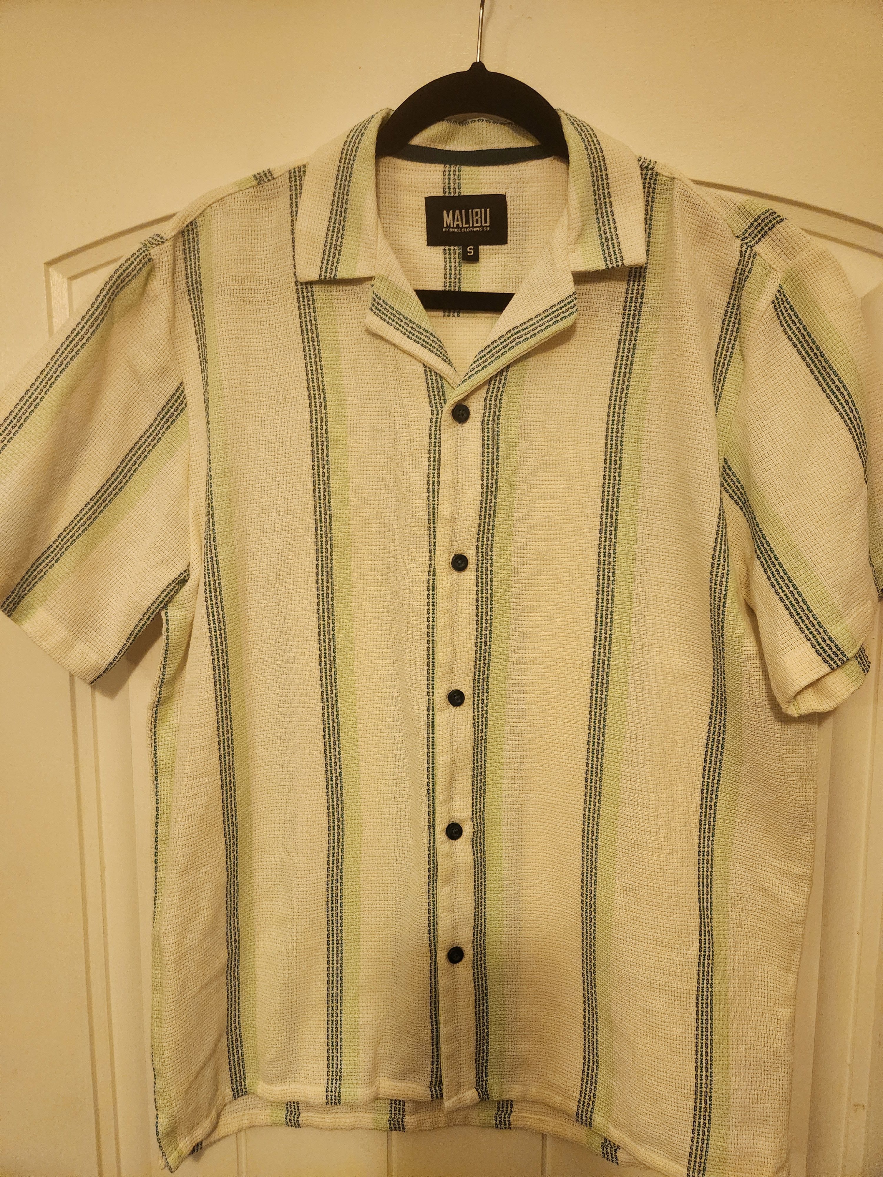Other Vtg Malibu Cotton Green & White Striped SS Sleeve Shirt Size US S / EU 44-46 / 1 - 1 Thumbnail