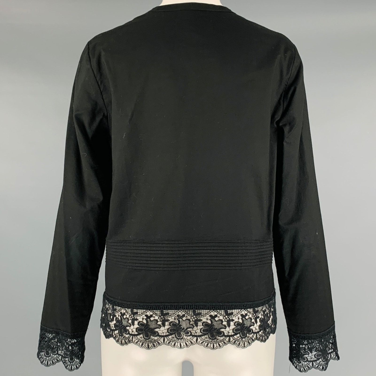 Comme des Garcons COMME des GARCONS Size S Black Cotton Collarless Blouse Size S / US 4 / IT 40 - 4 Thumbnail