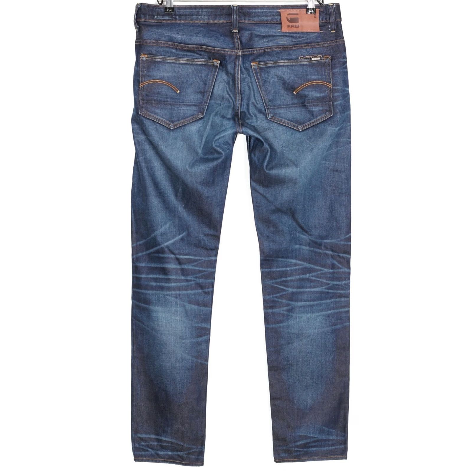 G-Star G-Star 3301 LOW TAPERED Jeans Men 36x34 DZ8281 Blue Denim 5-Pocket Design Regular Rise Mid 10-12in Slim Tapered Clothing Mens Jeans Size US 36 / EU 52 - 2 Thumbnail
