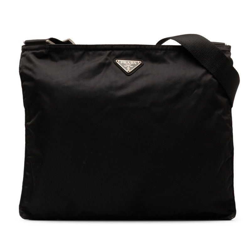 image of Prada Tessuto Messenger Bag in Black, Women's