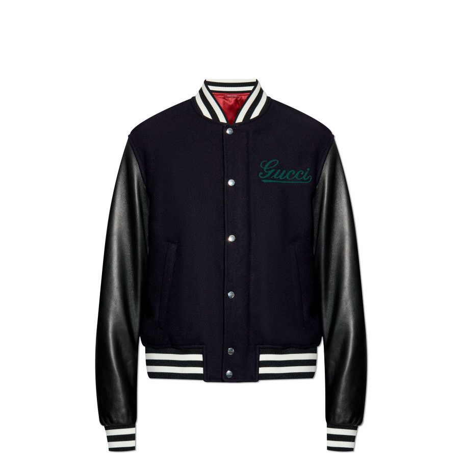 Gucci GUCCI Black Leather/Wool Jacket New & Authentic (Men's size: Size US M / EU 48-50 / 2 - 1 Preview