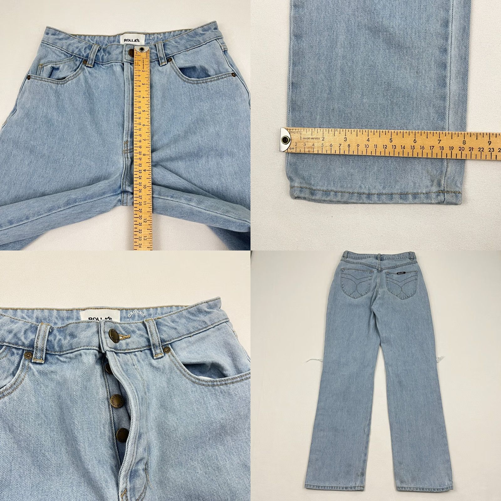 Denime VINTAGE Rollas Jeans 26 W26 I31 Straight Leg Light Denim Distressed Organic Cotton Women Jeans Size 26" / US 2 / IT 38 - 8 Thumbnail