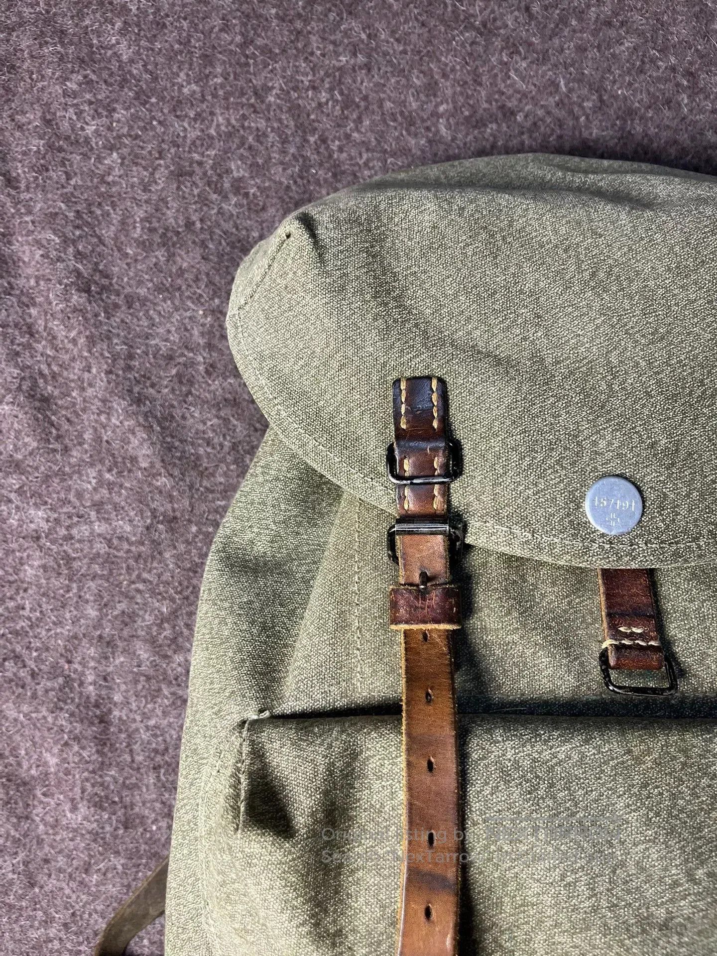 Vintage Swiss 1952 Military Pepper Salt Backpack. Size ONE SIZE - 3 Thumbnail