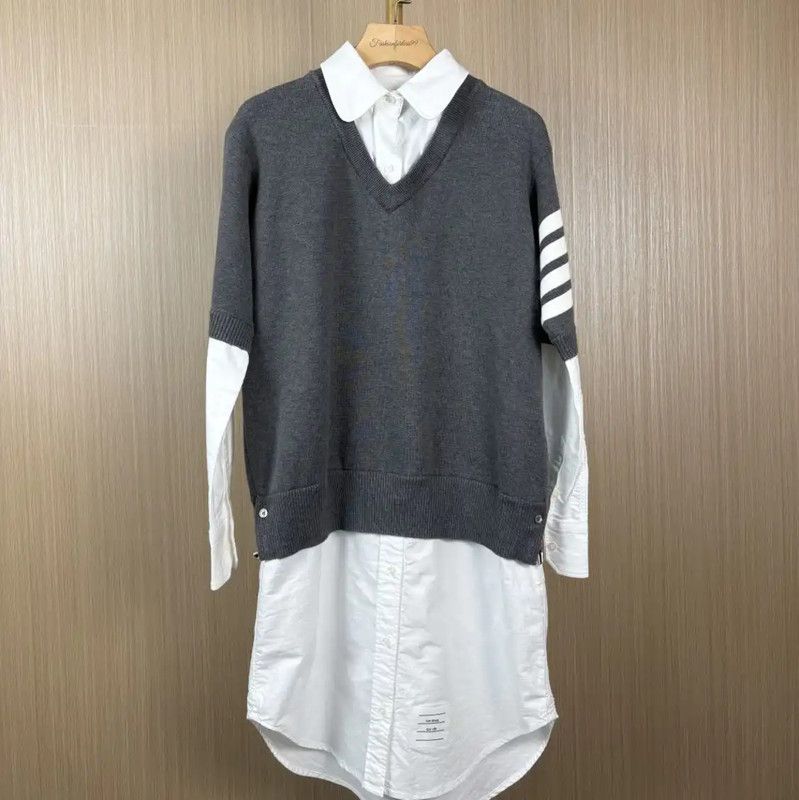 Thom Browne Thom Browne Colorblock Cotton Shirt for Women 0089 Size M / US 6-8 / IT 42-44 - 1 Thumbnail