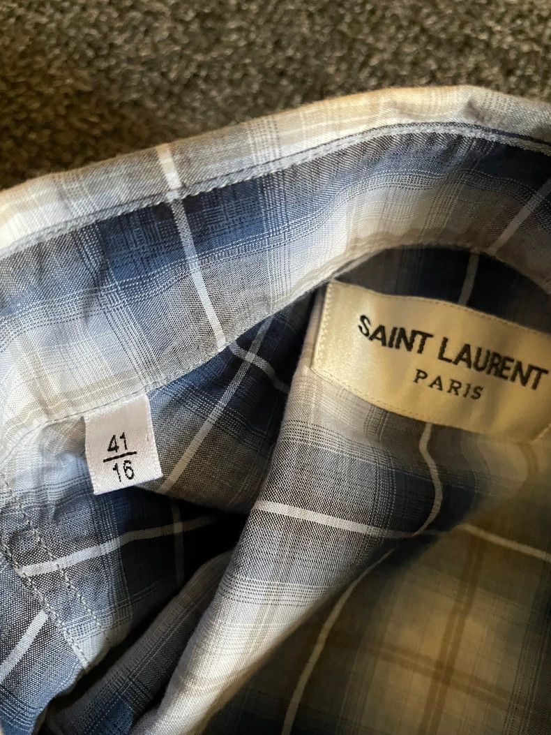 Saint Laurent Paris Saint Laurent Paris size 41 White and blue check shirt 250 Size US S / EU 44-46 / 1 - 7 Thumbnail