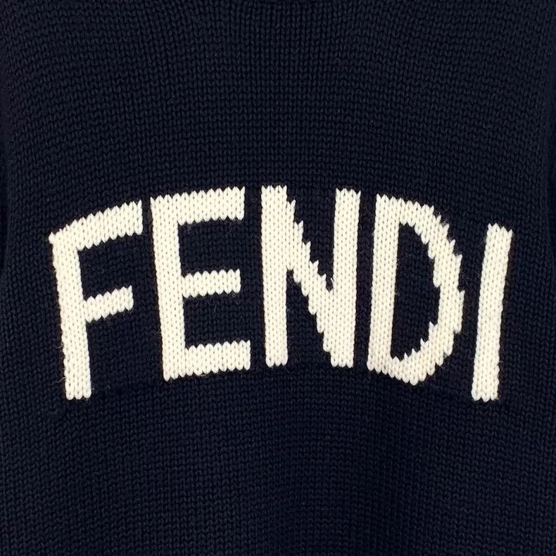 Fendi Fendi Black Logo Knit Long Sleeve Sweater Size US L / EU 52-54 / 3 - 4 Thumbnail