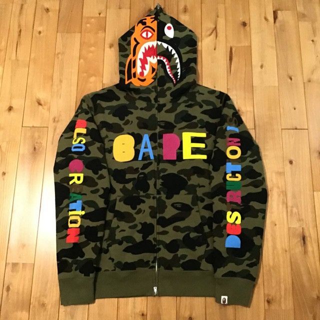 BAPE × READYMADE Tiger Shark Full Zip Hoodie a bathing ape