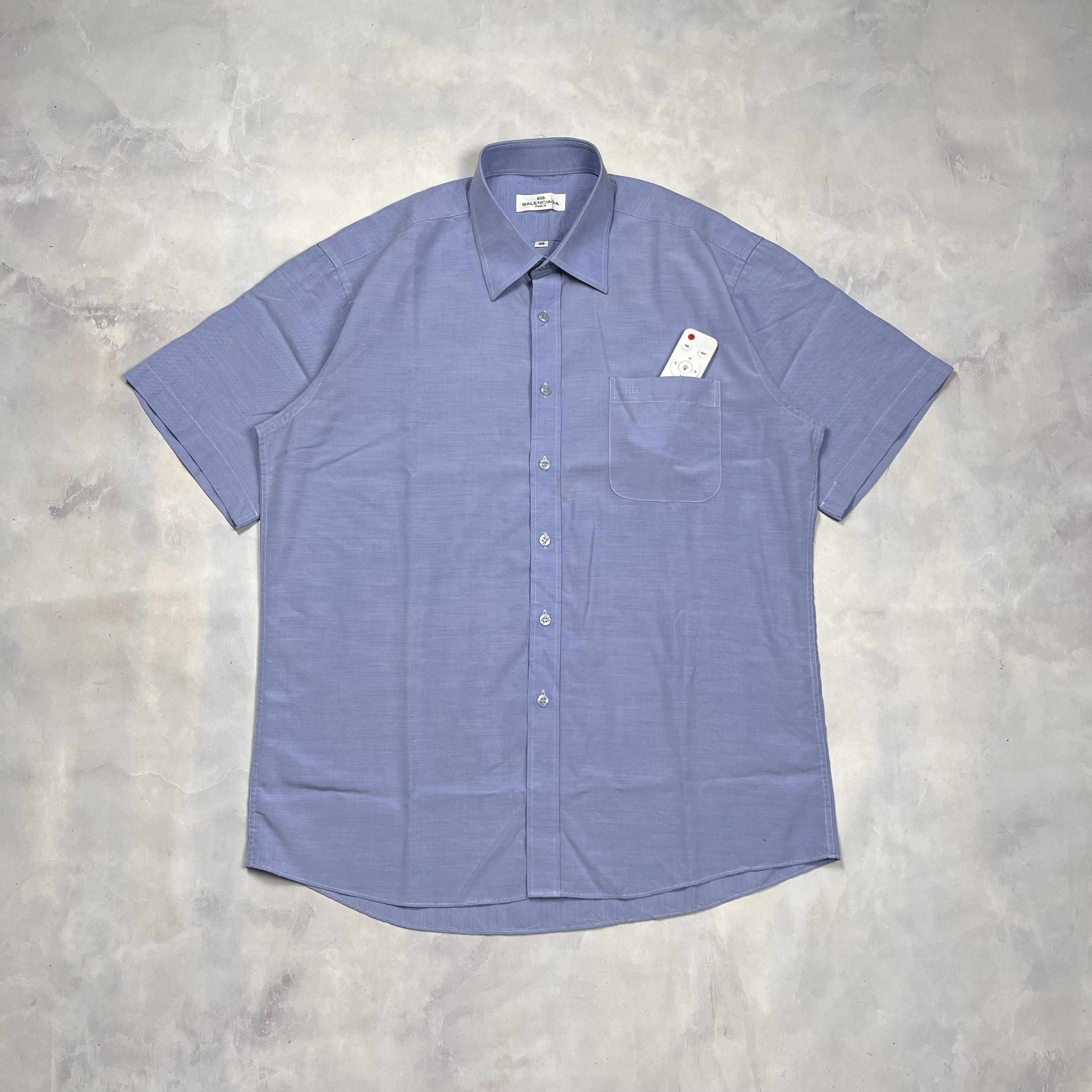Balenciaga Balenciaga BB Logo Pocket Button Up Shirt Size US XL / EU 56 / 4 - 1 Thumbnail