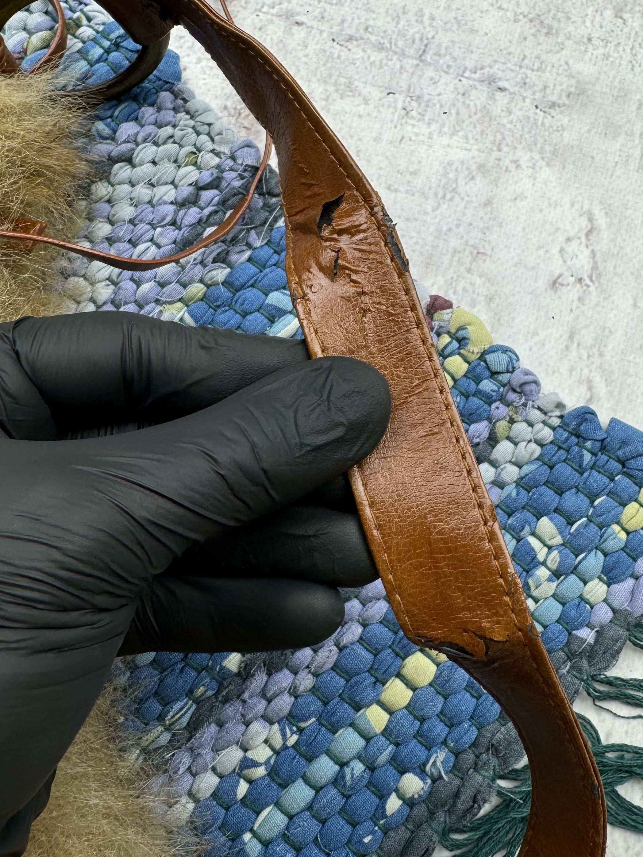 Vintage Vintage Handle Bag With Faux Fur A373D15(389) Size ONE SIZE - 4 Thumbnail