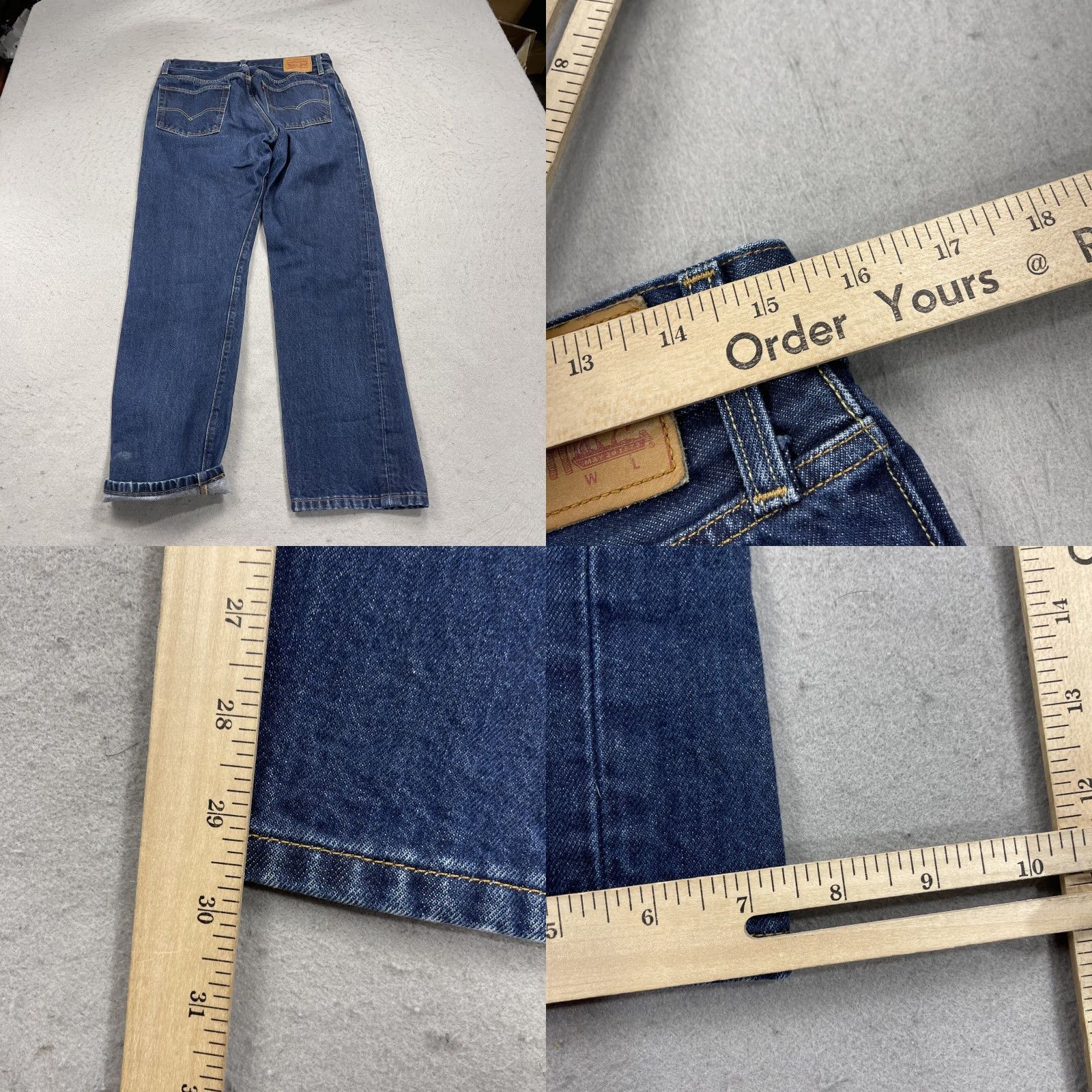 Levi's Levis 501 Jeans Mens 30x30 Blue Button Fly Limited Edition Day Selvedge Denim Shirt? Size US 30 / EU 46 - 8 Thumbnail