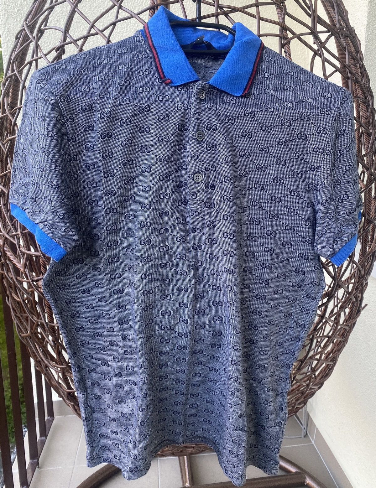 Gucci Vintage luxury gucci gg drip skinny monogram polo shirt Size US S / EU 44-46 / 1 - 1 Thumbnail