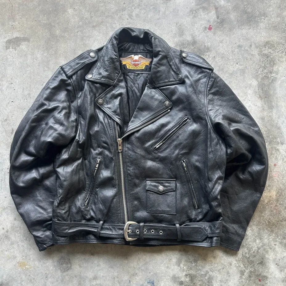 Harley Davidson Vintage Harley Davidson Leather Biker Jacket Size 44 Eagle Size US XL / EU 56 / 4 - 1 Thumbnail