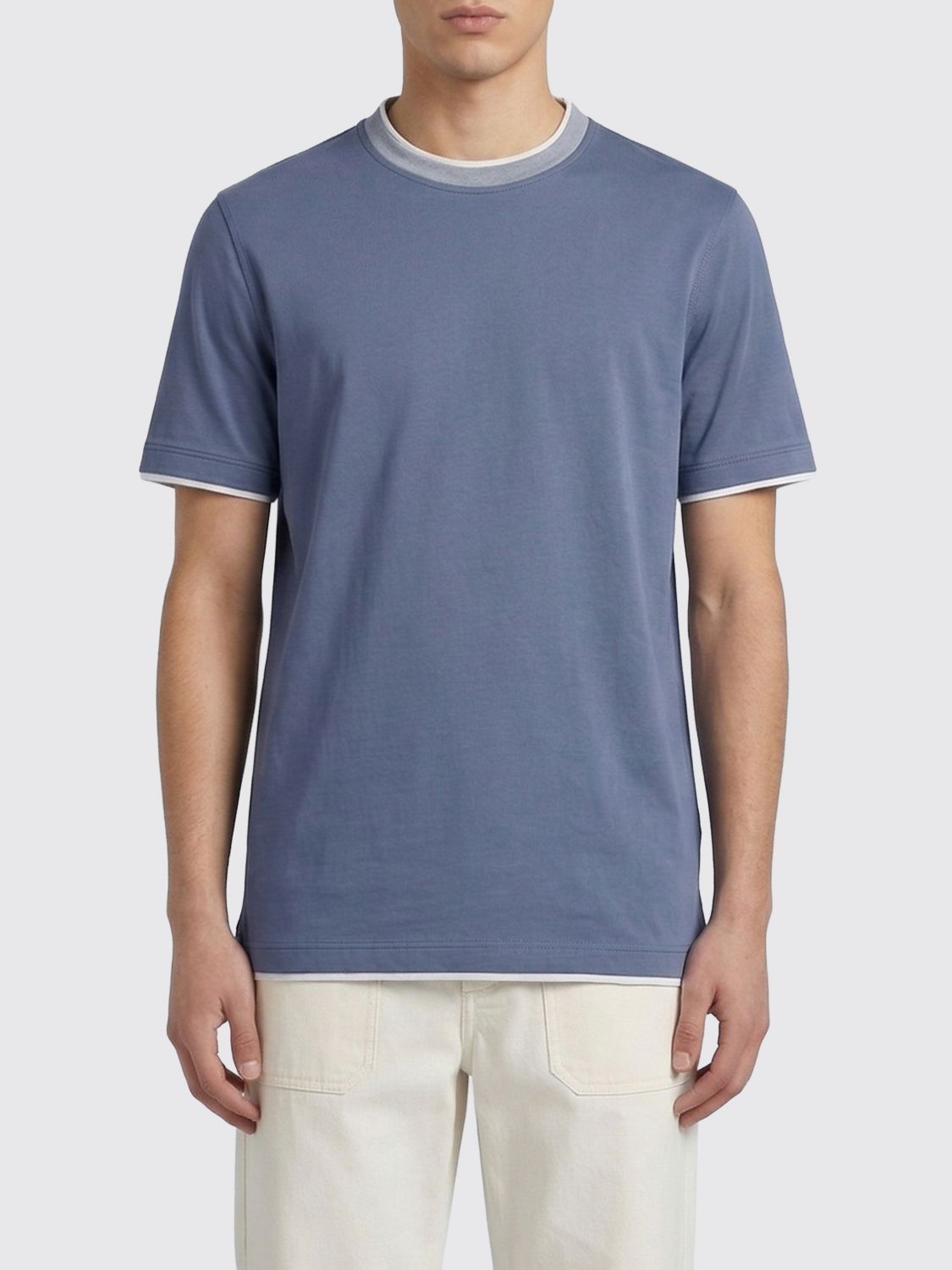 Brunello Cucinelli Brunello Cucinelli T-Shirt Men Pearl Size US XL / EU 56 / 4 - 1 Thumbnail