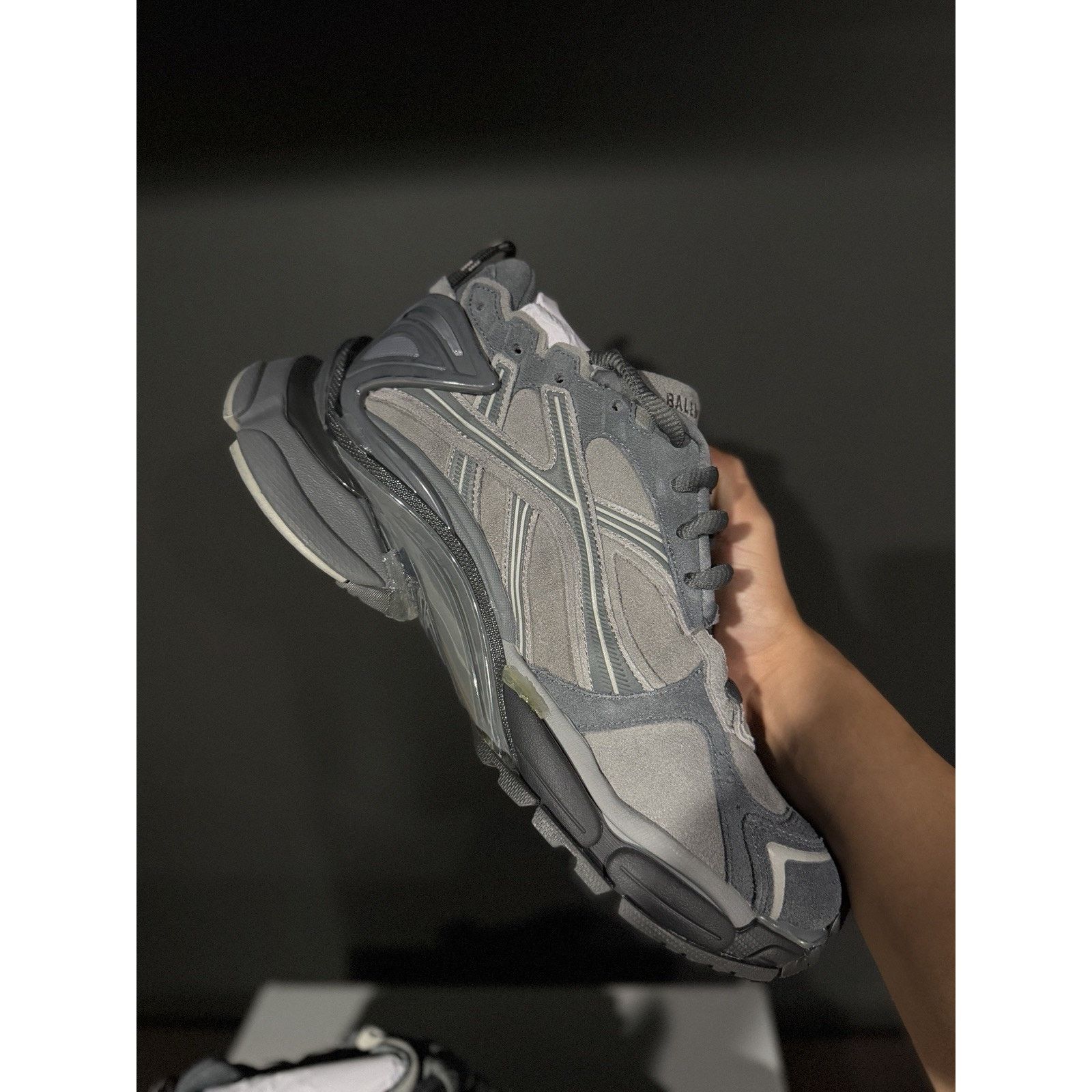 Balenciaga Size 43eu/10m Balenciaga Men's Runner Sneaker Grey Suede New Size US 10 / IT 40 - 4 Thumbnail