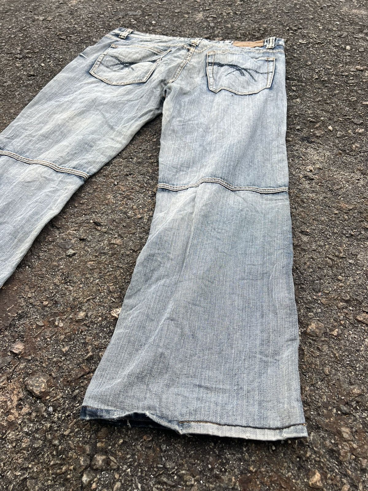 Japanese Brand Fishbone BAGGY JEANS Distressed Denim Size US 39 - 10 Thumbnail