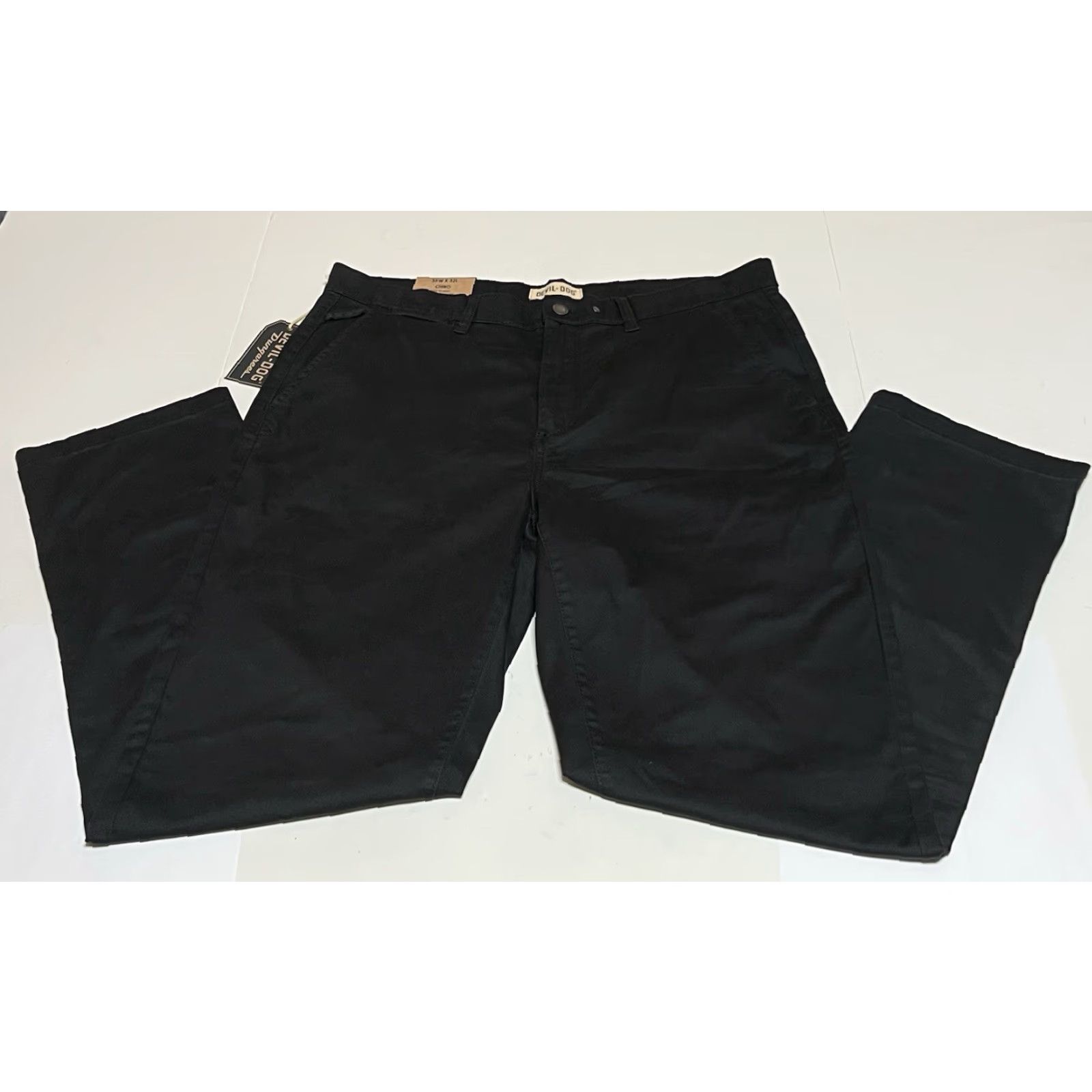Vintage DEVIL-DOG Dungarees Chino Pants Mens 36x32 36x31 Black NWT Vintage? Military Logo 5-Pocket Straight Front Classic Fit Clothing Size US 36 / EU 52 - 2 Thumbnail