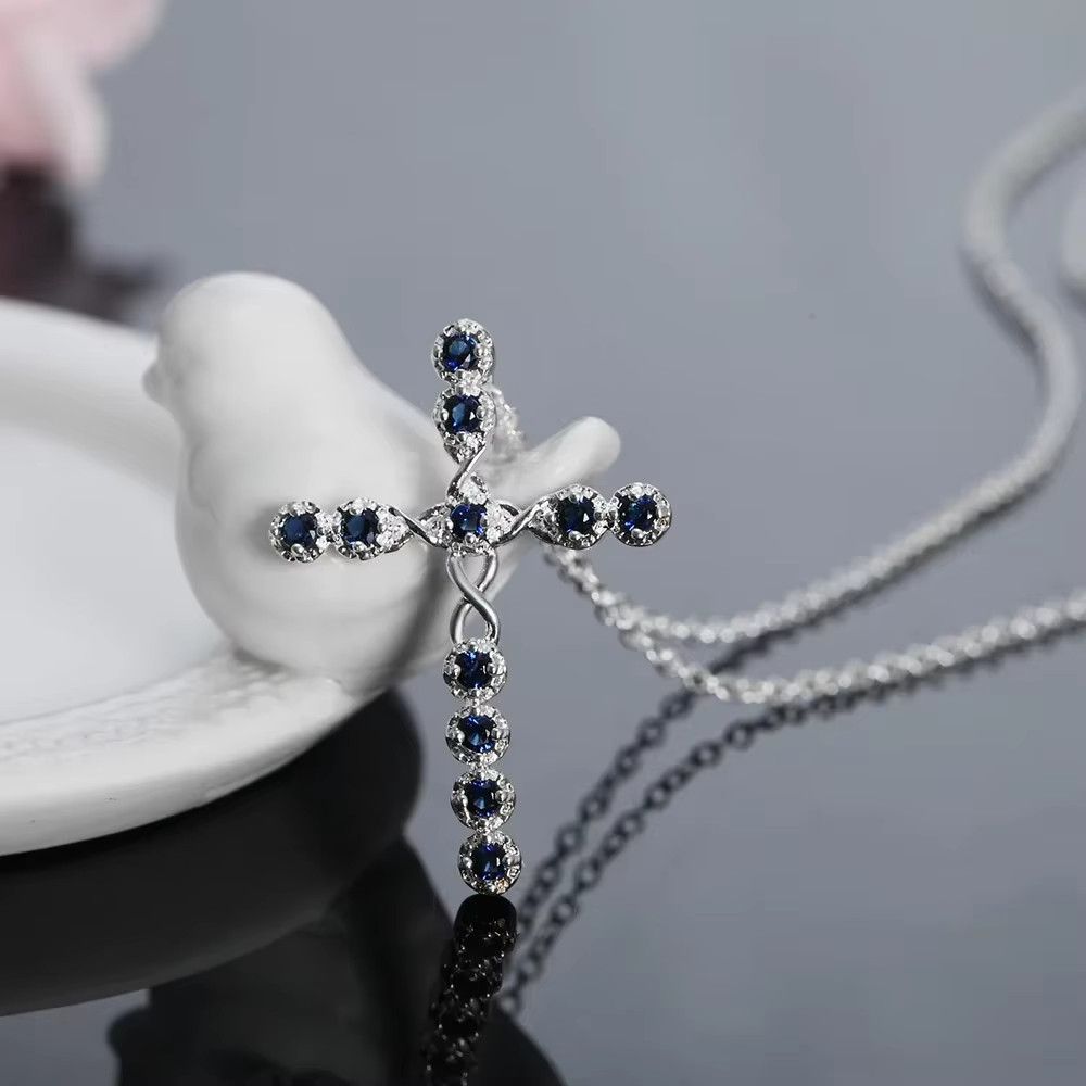 Jewelry Zircon Cross Pendant Necklace Size ONE SIZE - 4 Thumbnail