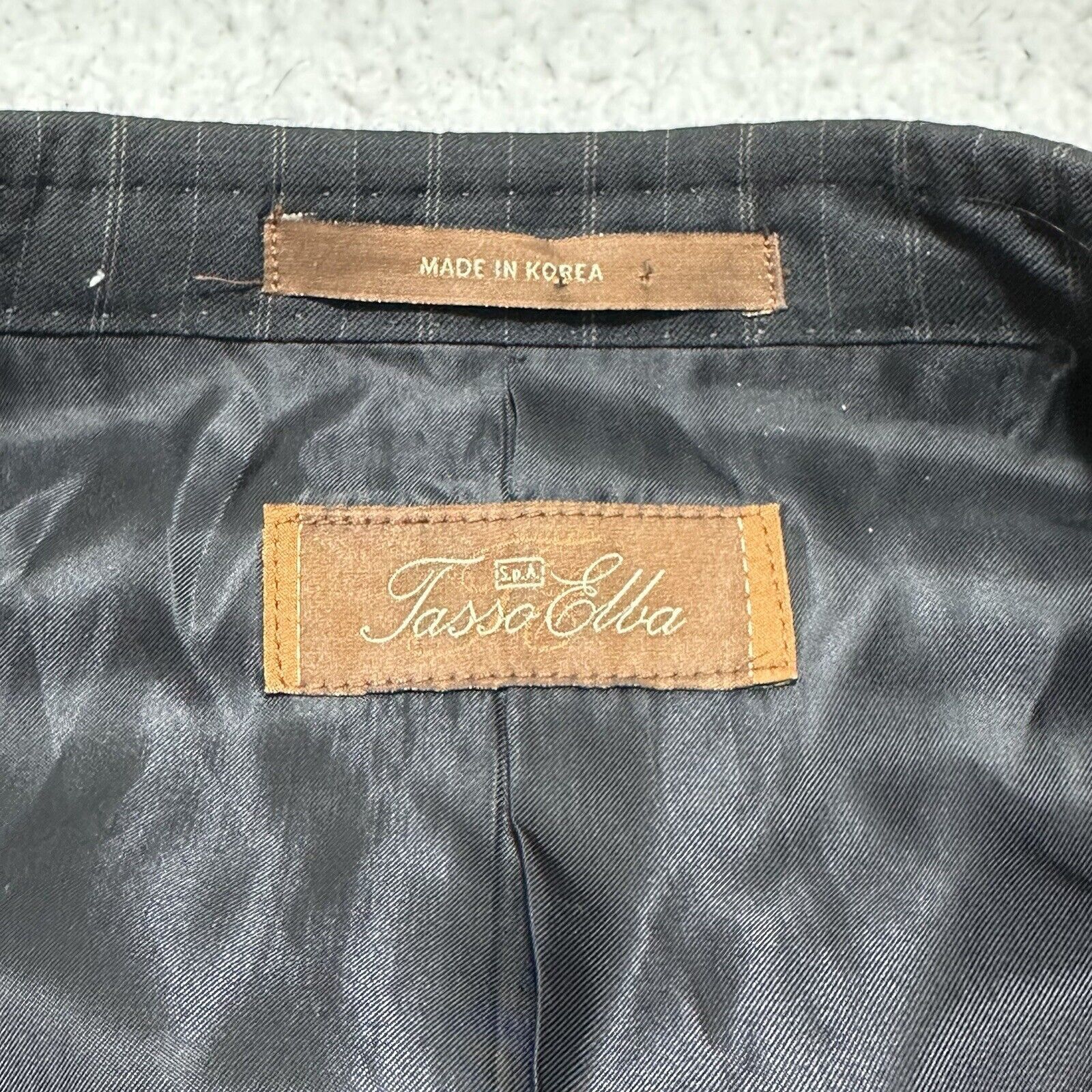 Tasso Elba Tasso Elba 38R Super 110's Wool Suit Jacket Gray Striped Size 38R - 8 Thumbnail
